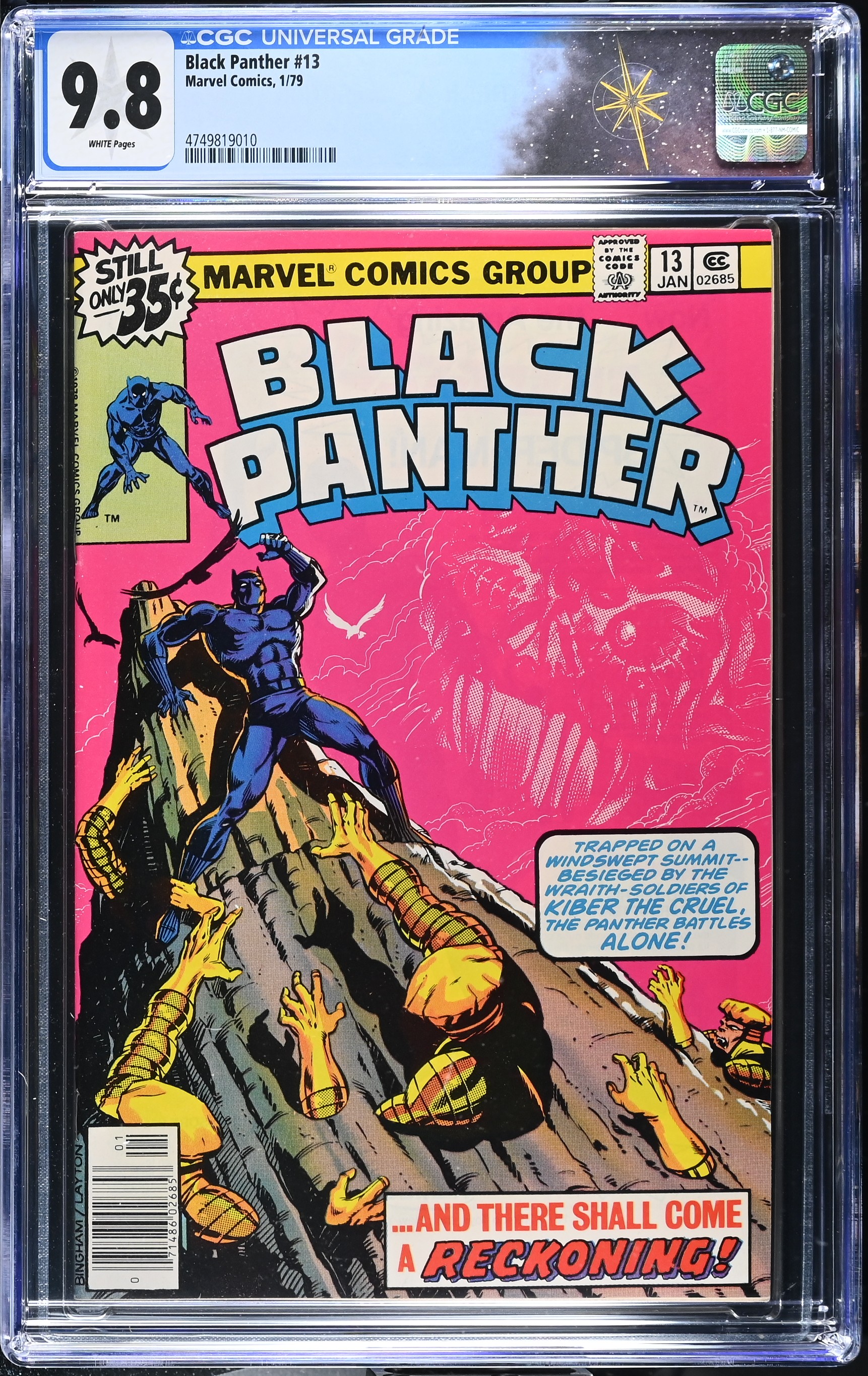 Black Panther #13 CGC 9.8 Highest Grade on the Census (Marvel Comics, 1979) White Pages