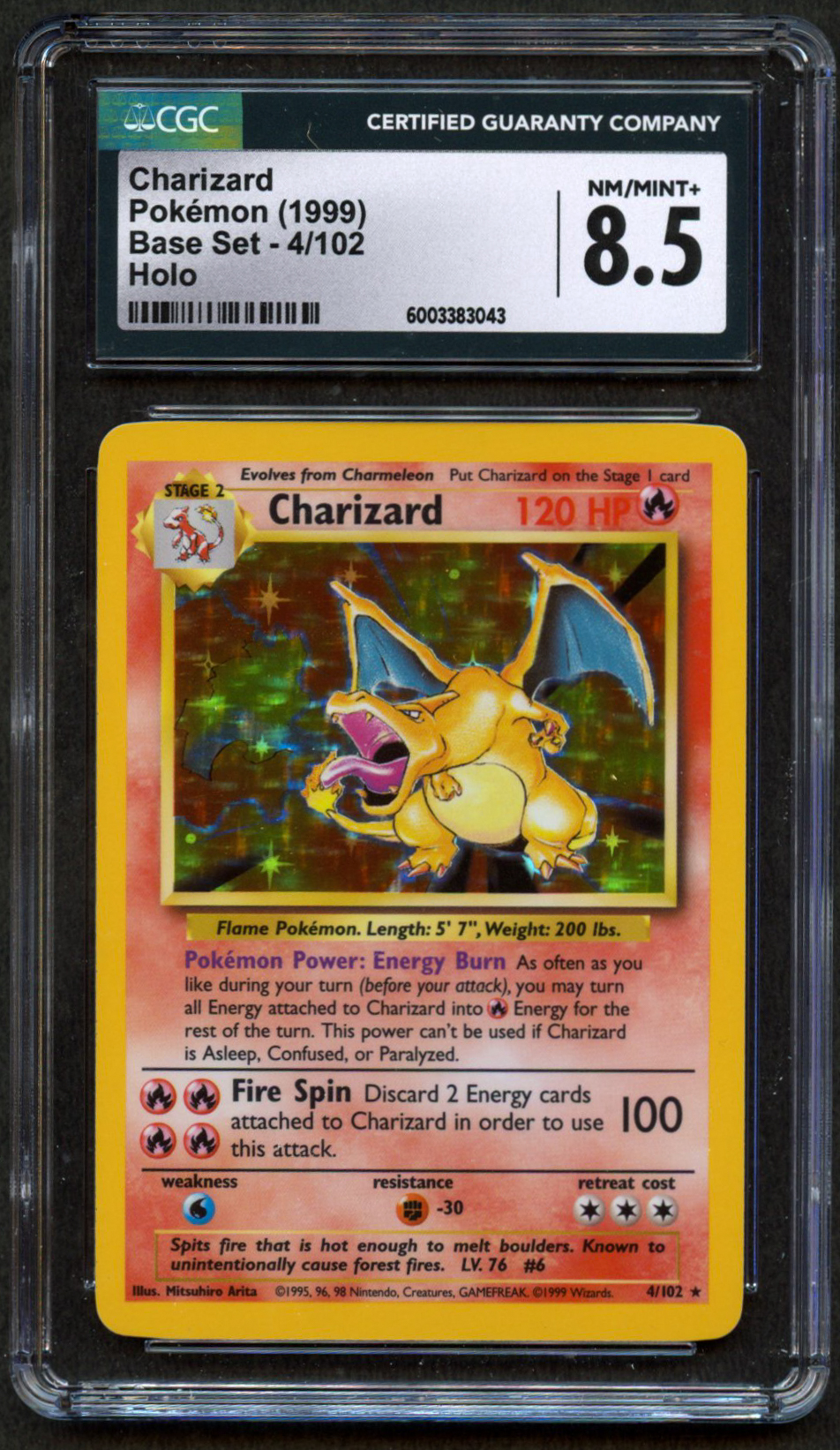 CGC 8.5 – Charizard - Base Set (1999)