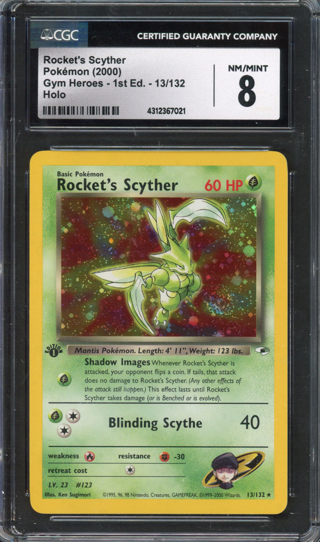 Pokémon TCG - CGC 8 1st Edition Rocket's Scyther Gym Heroes NM/MINT 