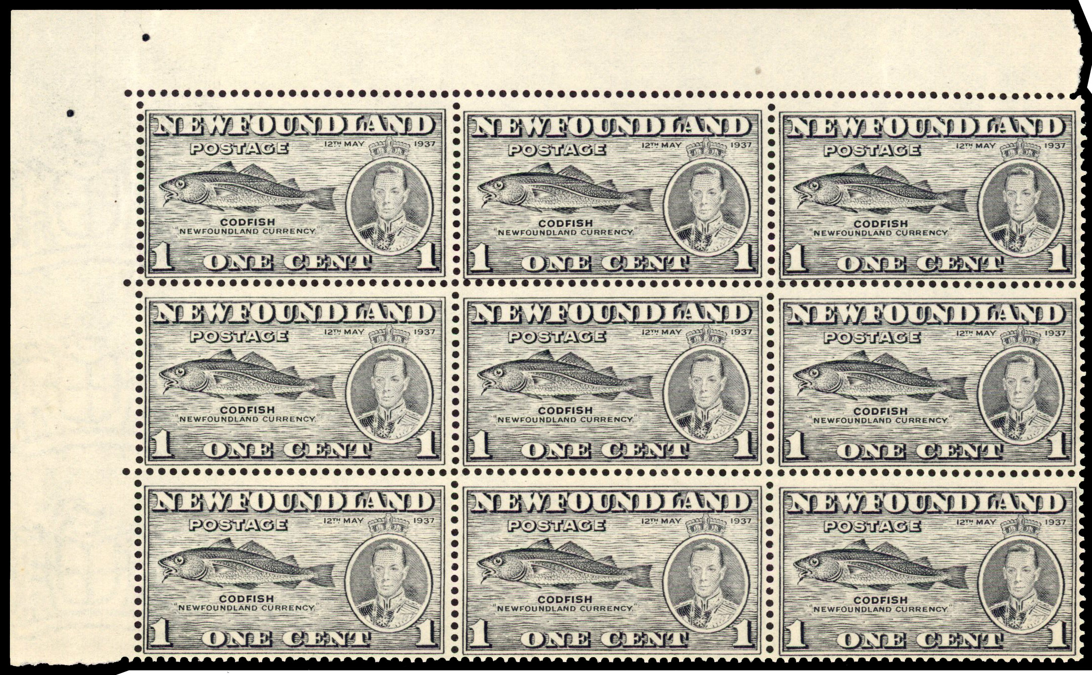 Newfoundland SG 257e, eb block mint