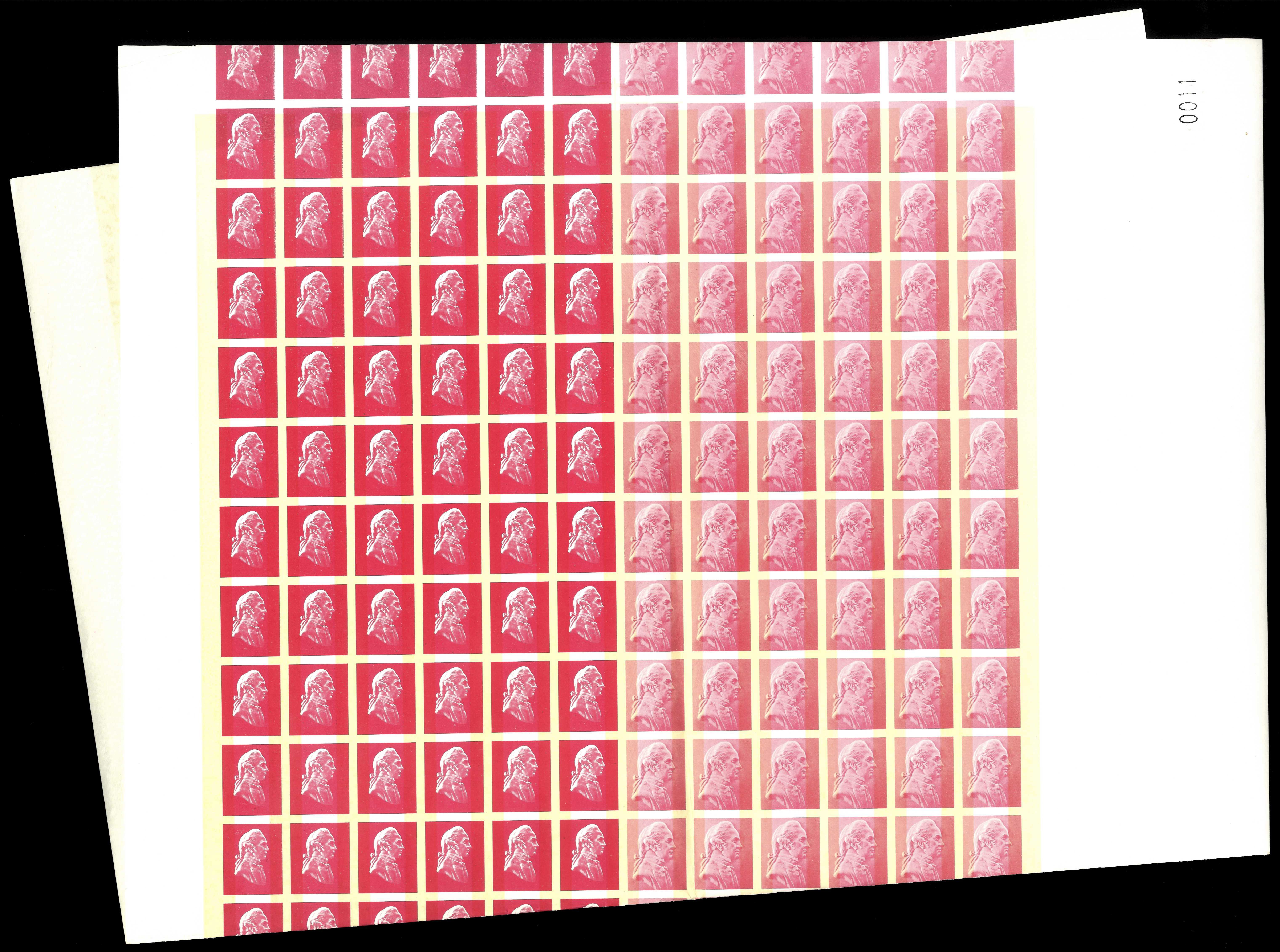 GB 1968 De la Rue phosphor band trial sheets
