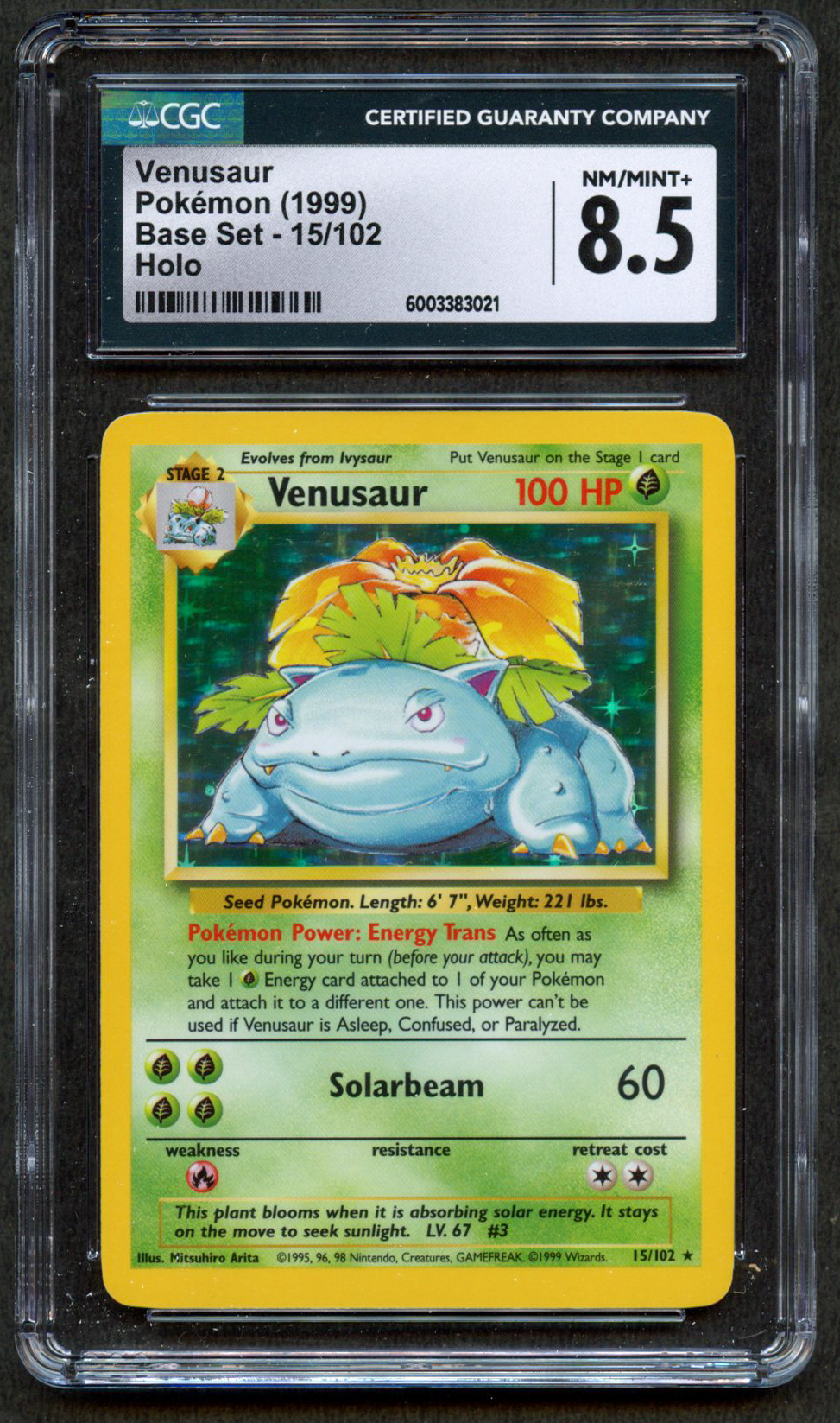 CGC 8.5 Venusaur Unlimited – Base Set (1999) 