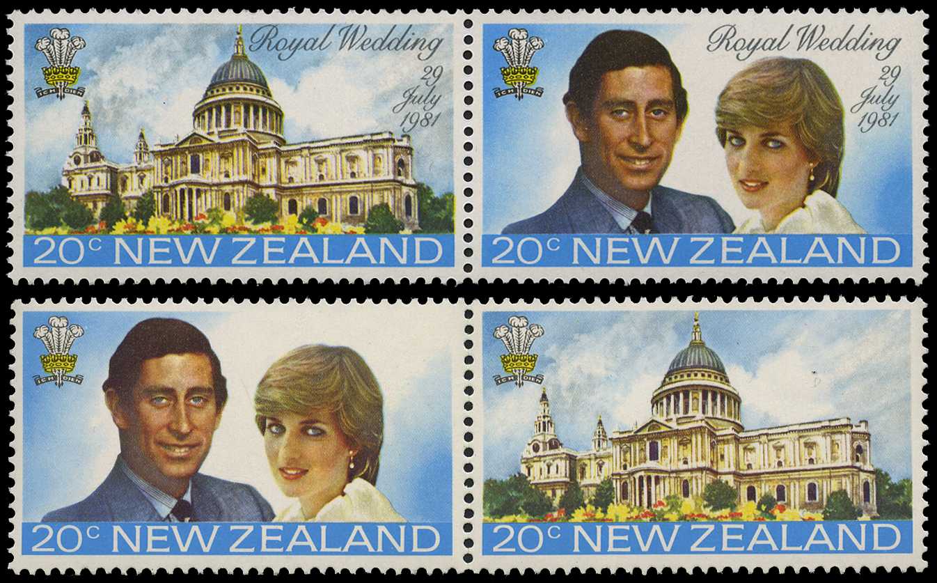 1981 20ct Royal Wedding horizontal pair with...