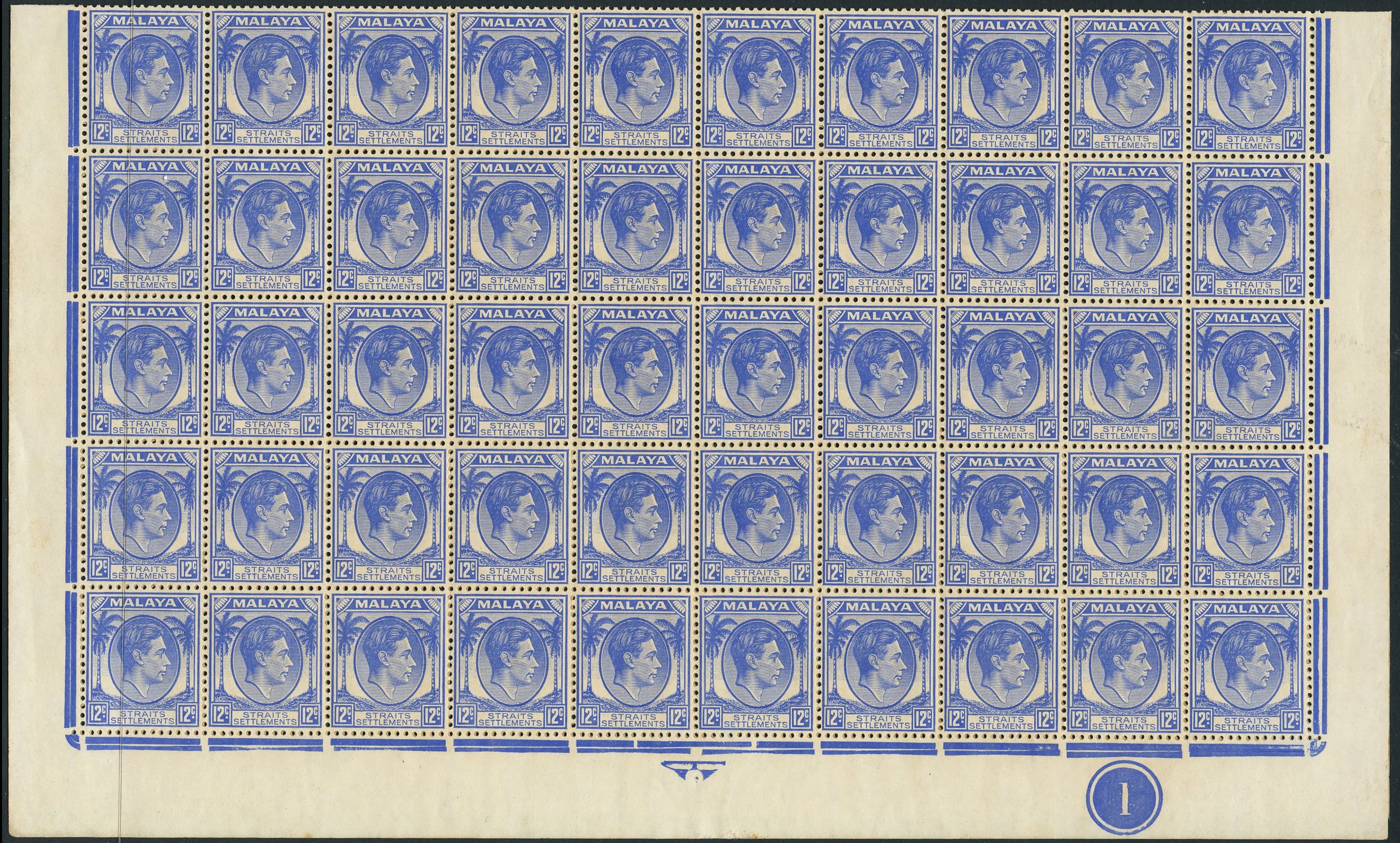 Straits Settlements SG 285 sheet...