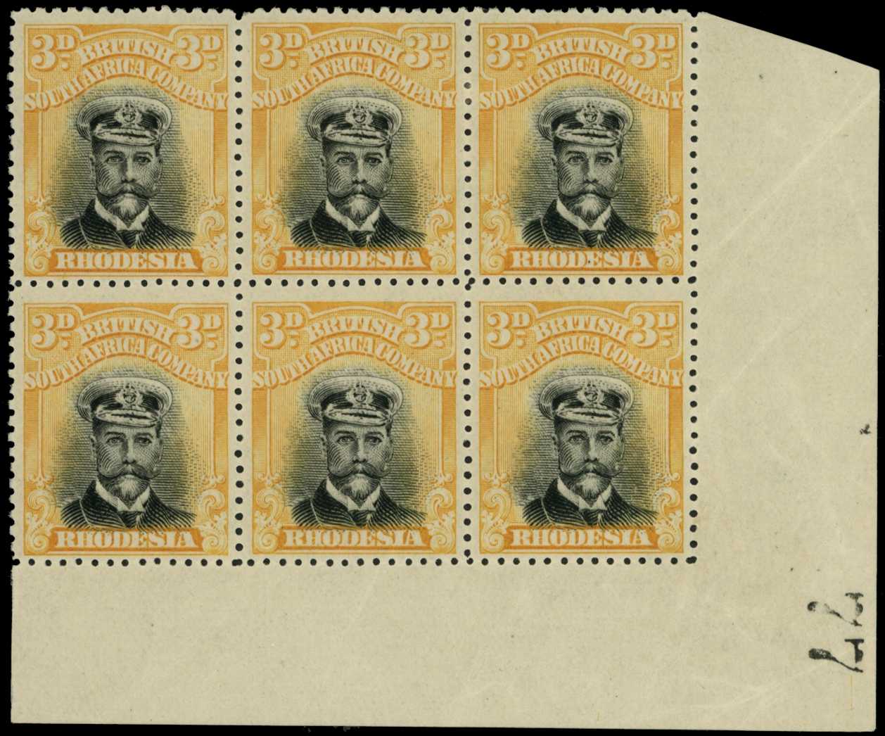 1918-21 3d Head Die IIIB, perf 14, toned...