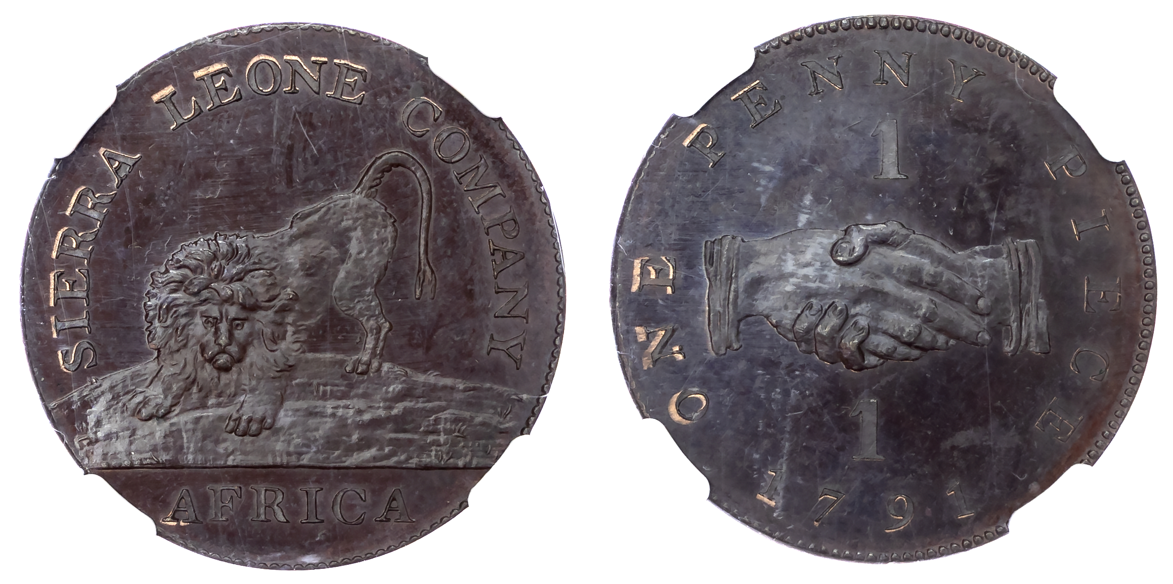 Sierra Leone, bronze Proof Penny, 1791 - PF 64