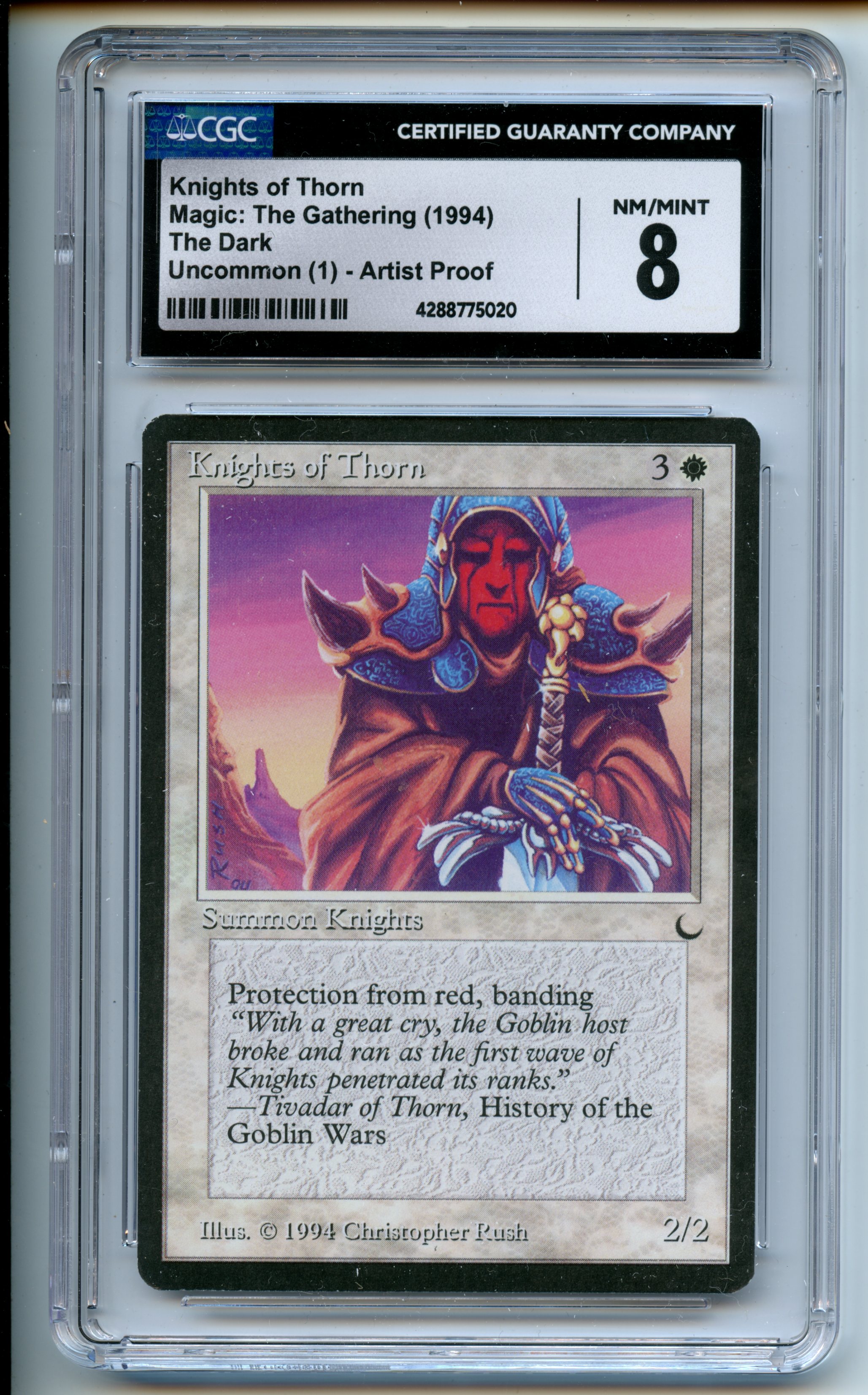 Magic: The Gathering - Knights of Thorn Artist Proof - The Dark - CGC 8