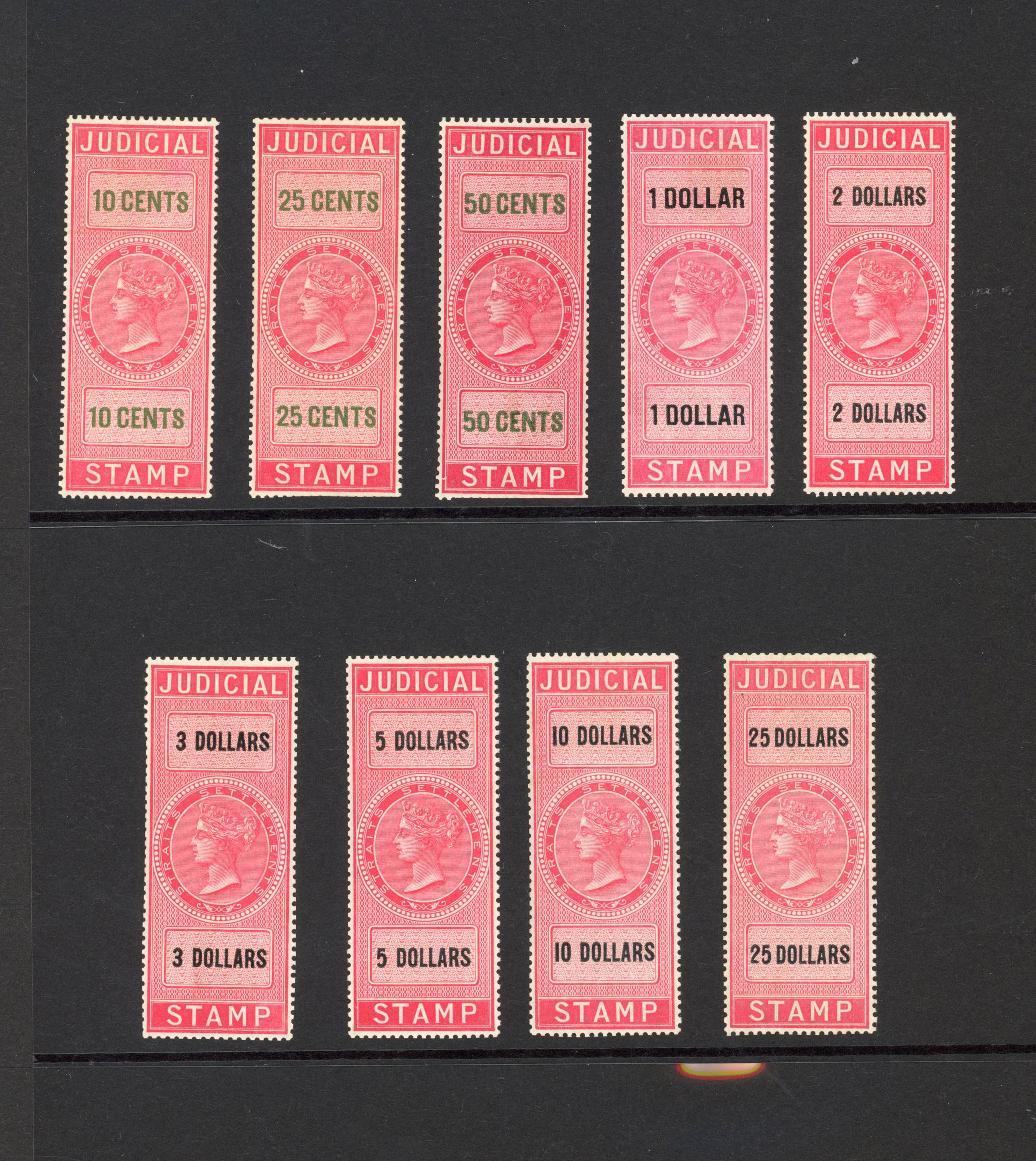 Straits Judicial 1890 colour change set mint