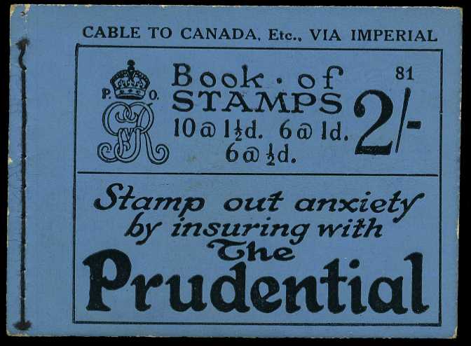 1928 (May) 2/- booklet (#81), trimmed perfs...