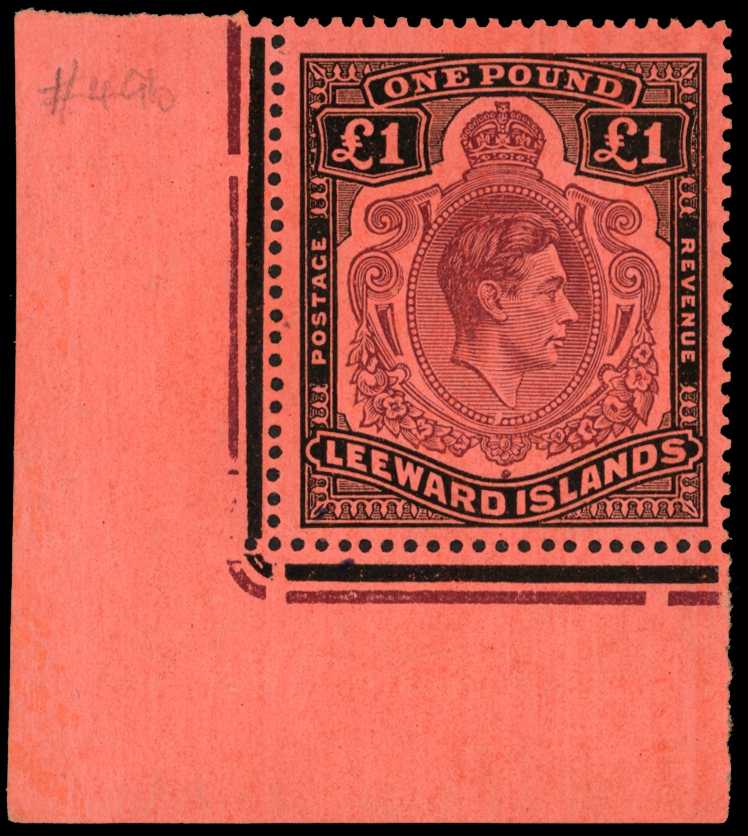 1944 £1 brown-purple and black on salmon...