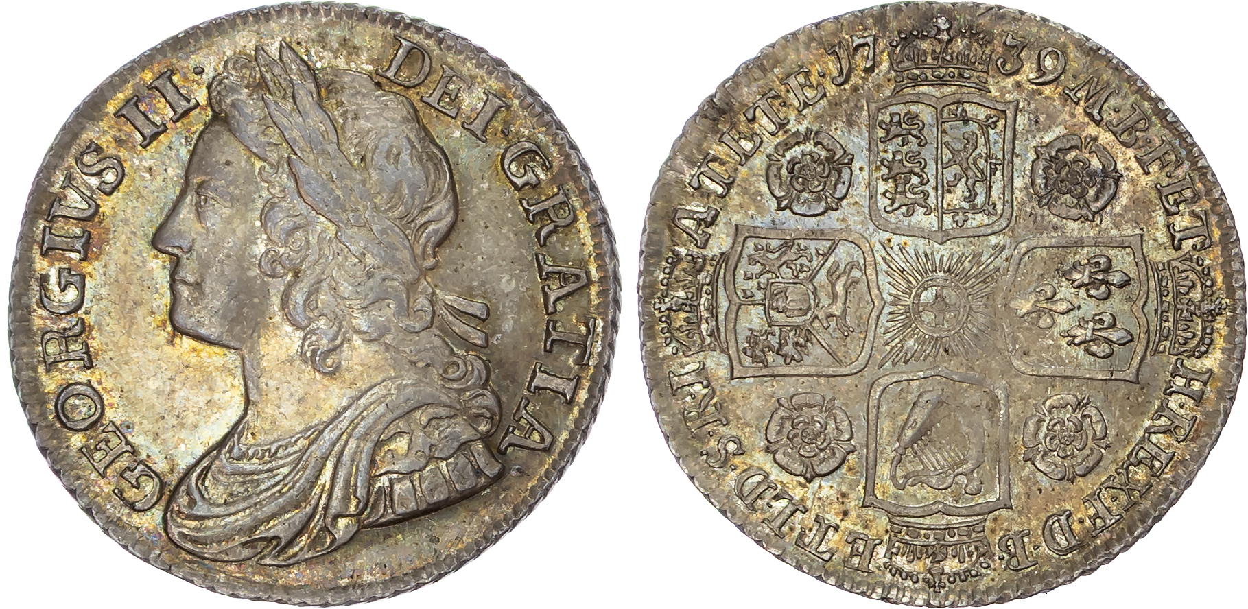 George II (1727-1760), AR Shilling, 1739.