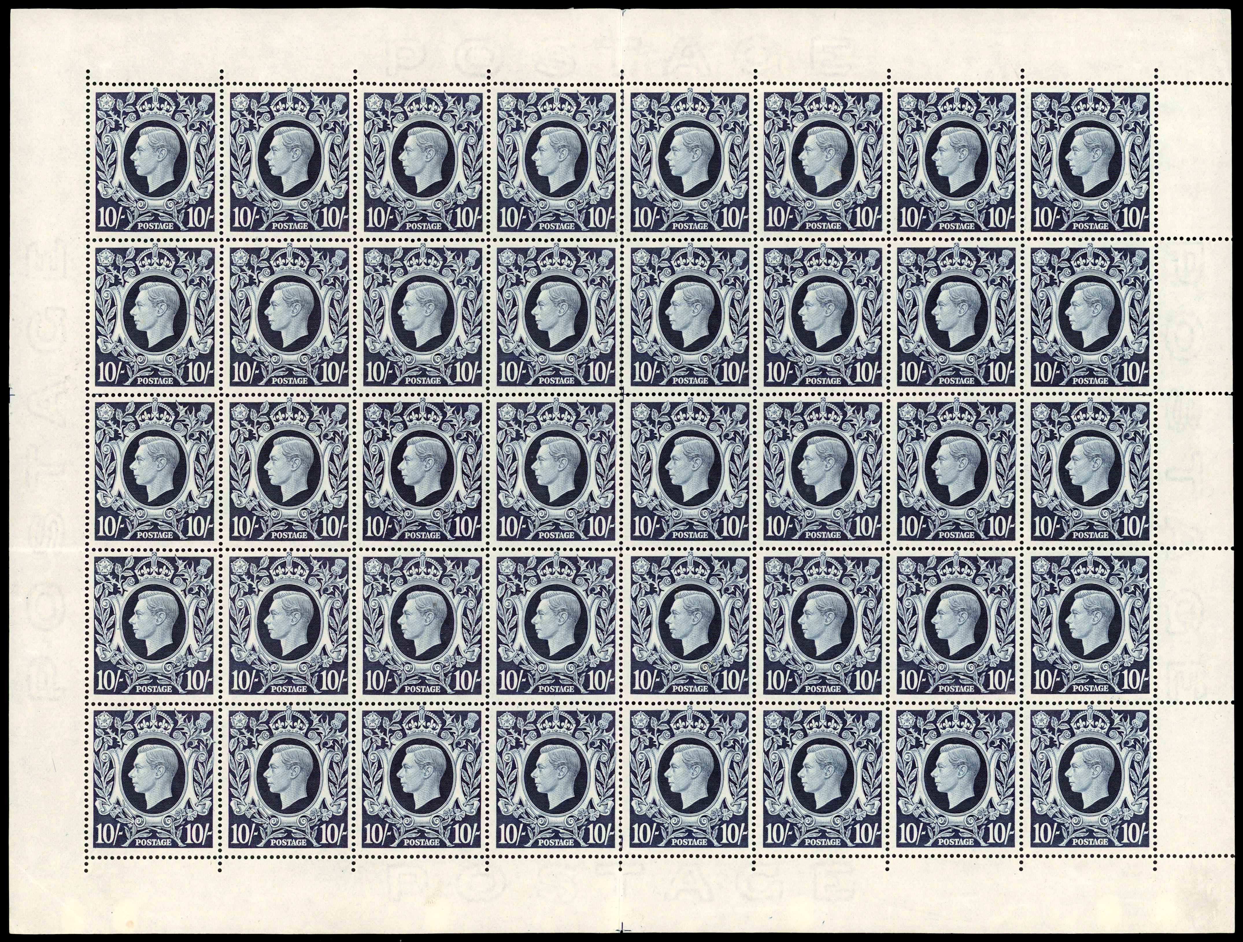 GB SG 478, aa, ab sheet mint