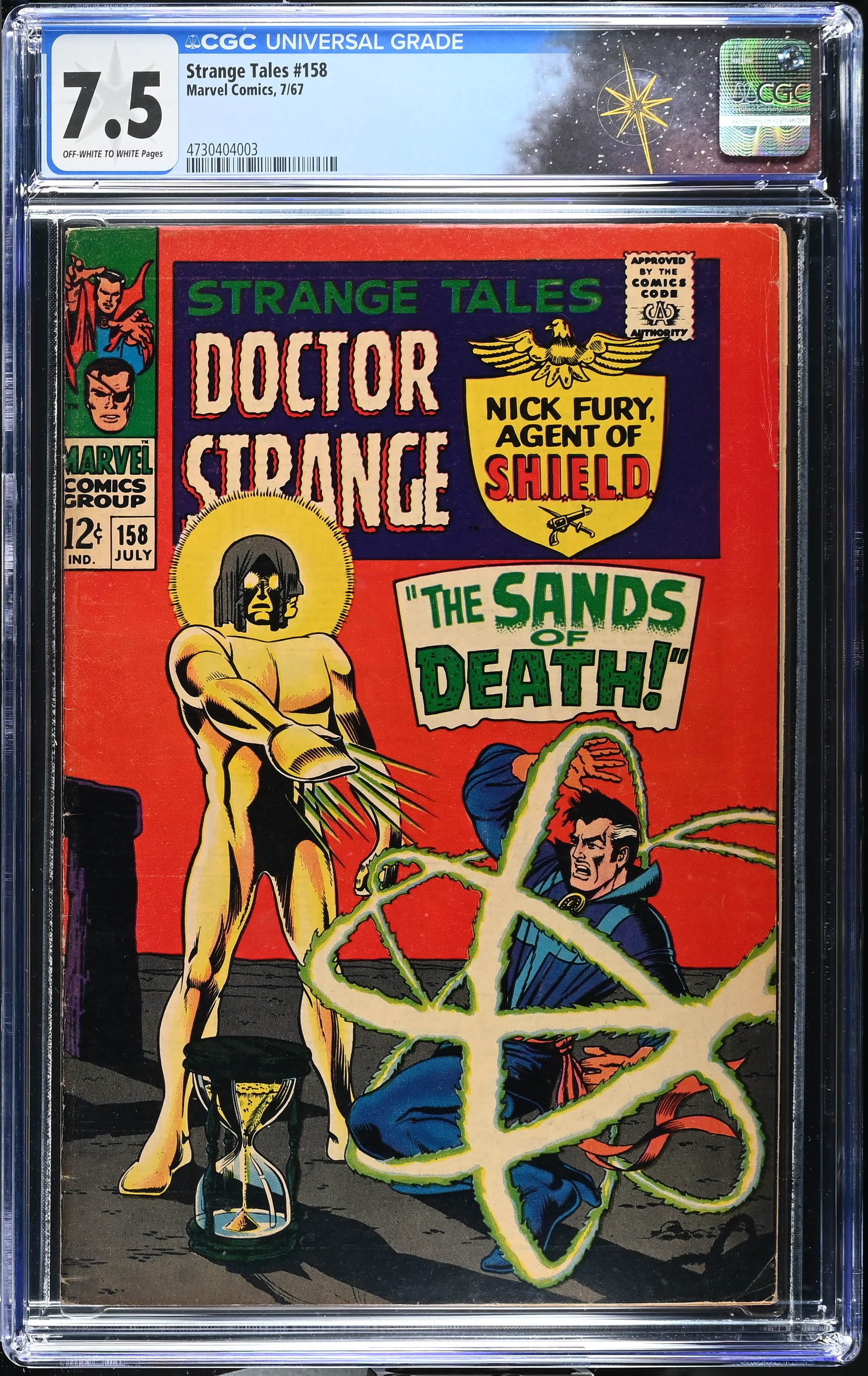 Strange Tales #158 CGC 7.5 1st Full Appearance of the Living Tribunal (Marvel Comics, 1967) Off-White to White Pages