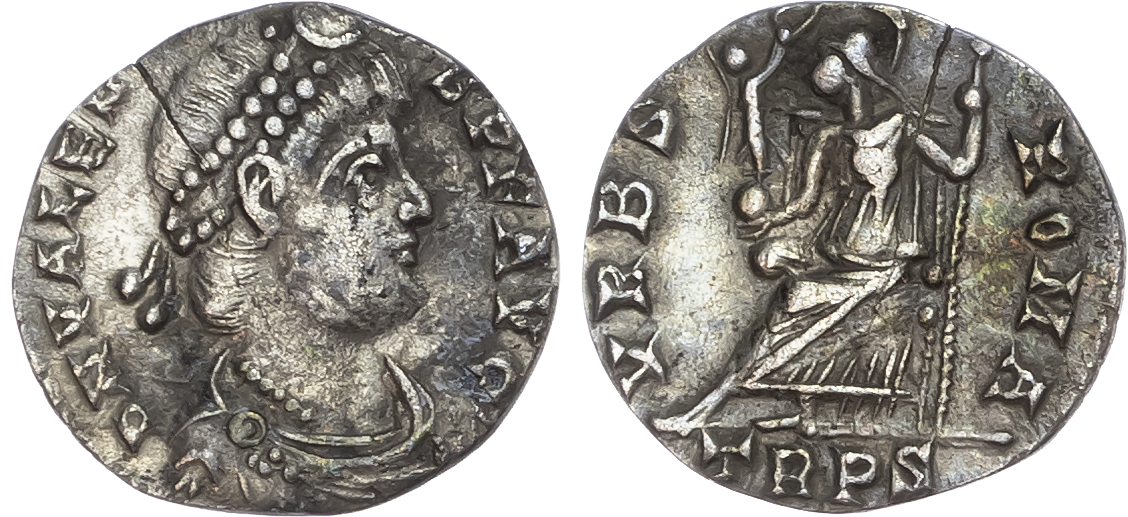 Valens (AD 364-378) AR Siliqua, Trier, AD 367-375, 1.60g.