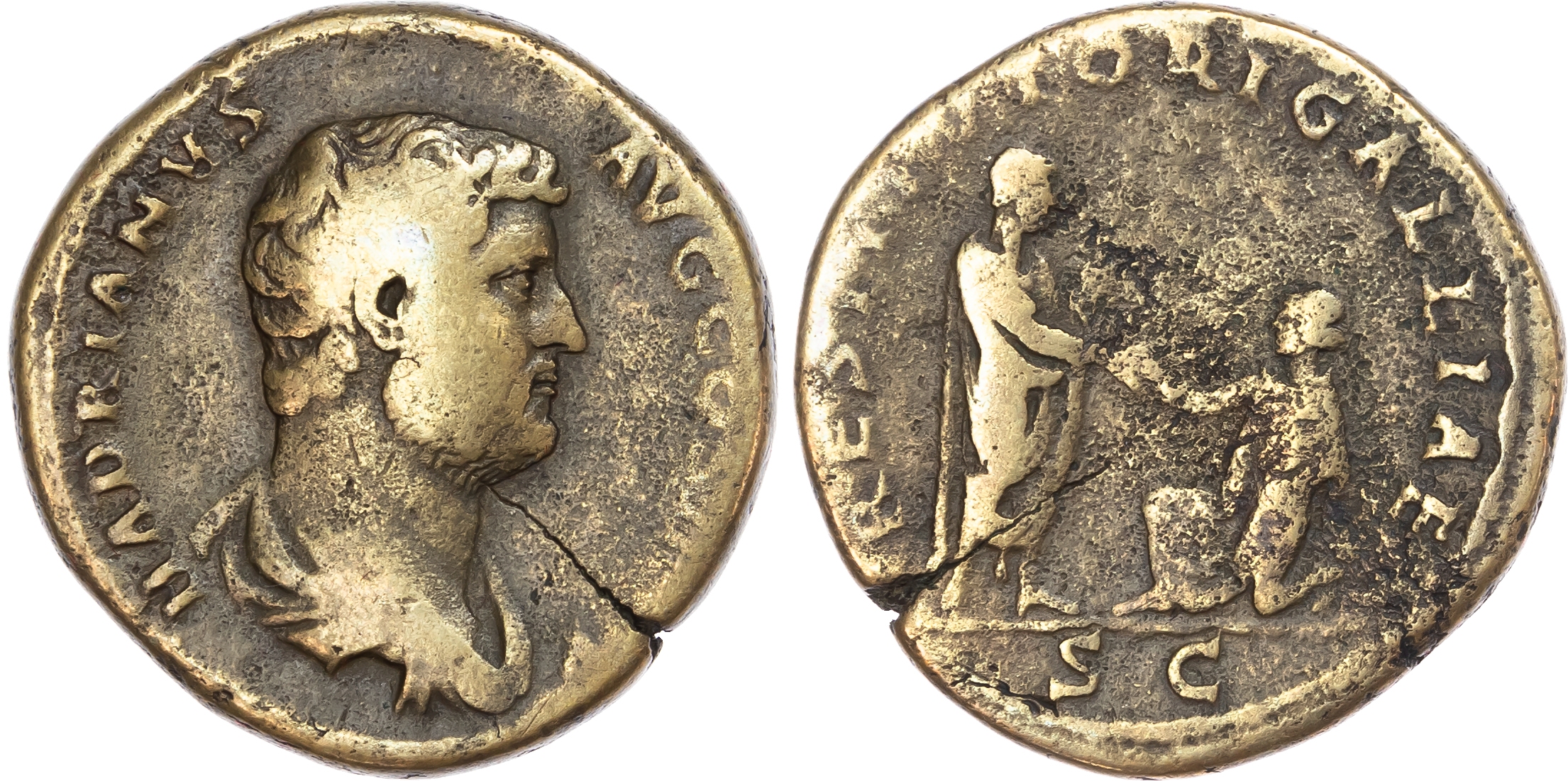Hadrian (AD 117-138) AE Sestertius, Rome, AD 130-138, 22.81g. 