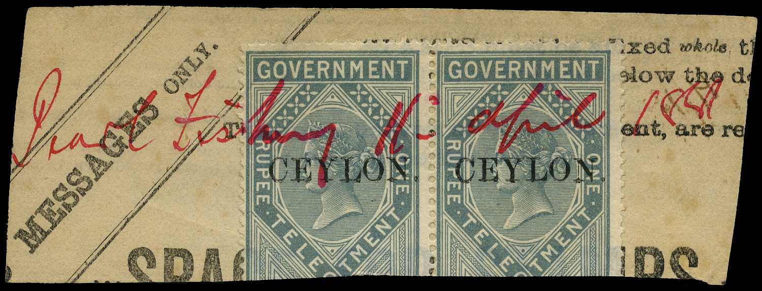1880 1r pair on piece with...