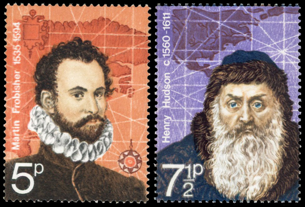 GB: 1972 British polar Explorers 5p Sir martin Frobisher gold (Queen's head) omitted and 7½pHenry Hudson gold (Queen's head)