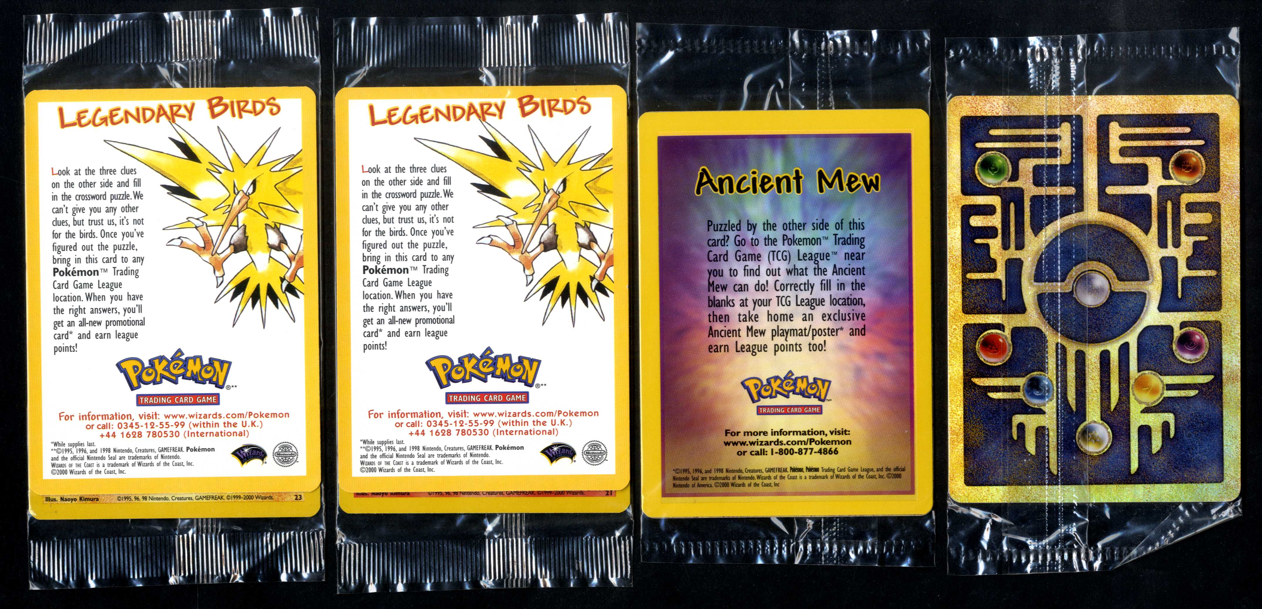 x4 Sealed Black Star Promo set - Zapdos, Moltres, Ancient Mew x2