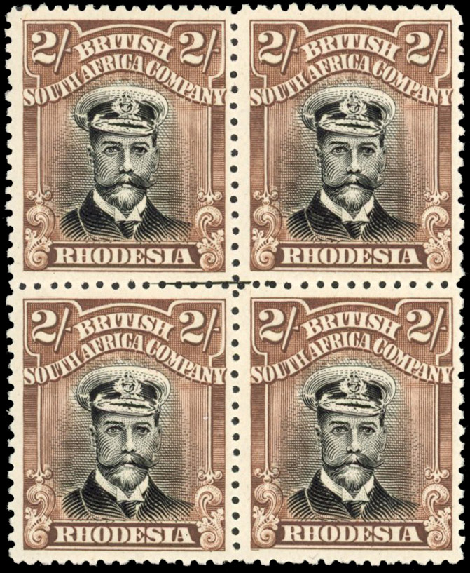 Rhodesia 2/- SG 301 block mint