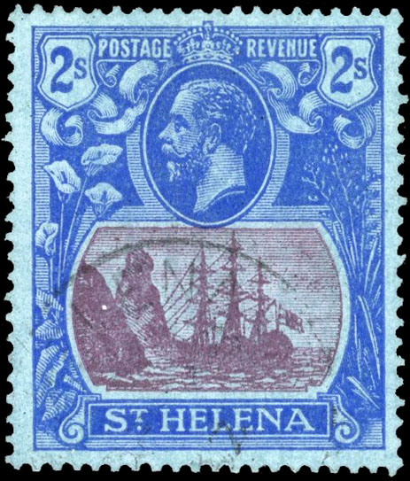 St Helena SG 108a 1922 2s broken mast used