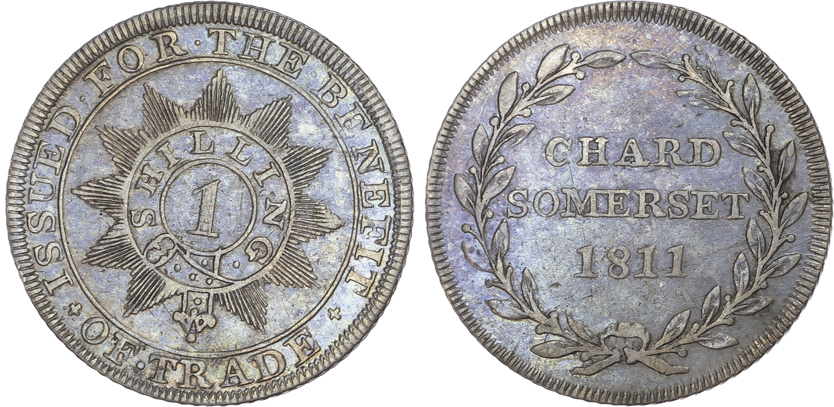 Somersetshire, Chard. Silver shilling, 1811 (D. 67). 