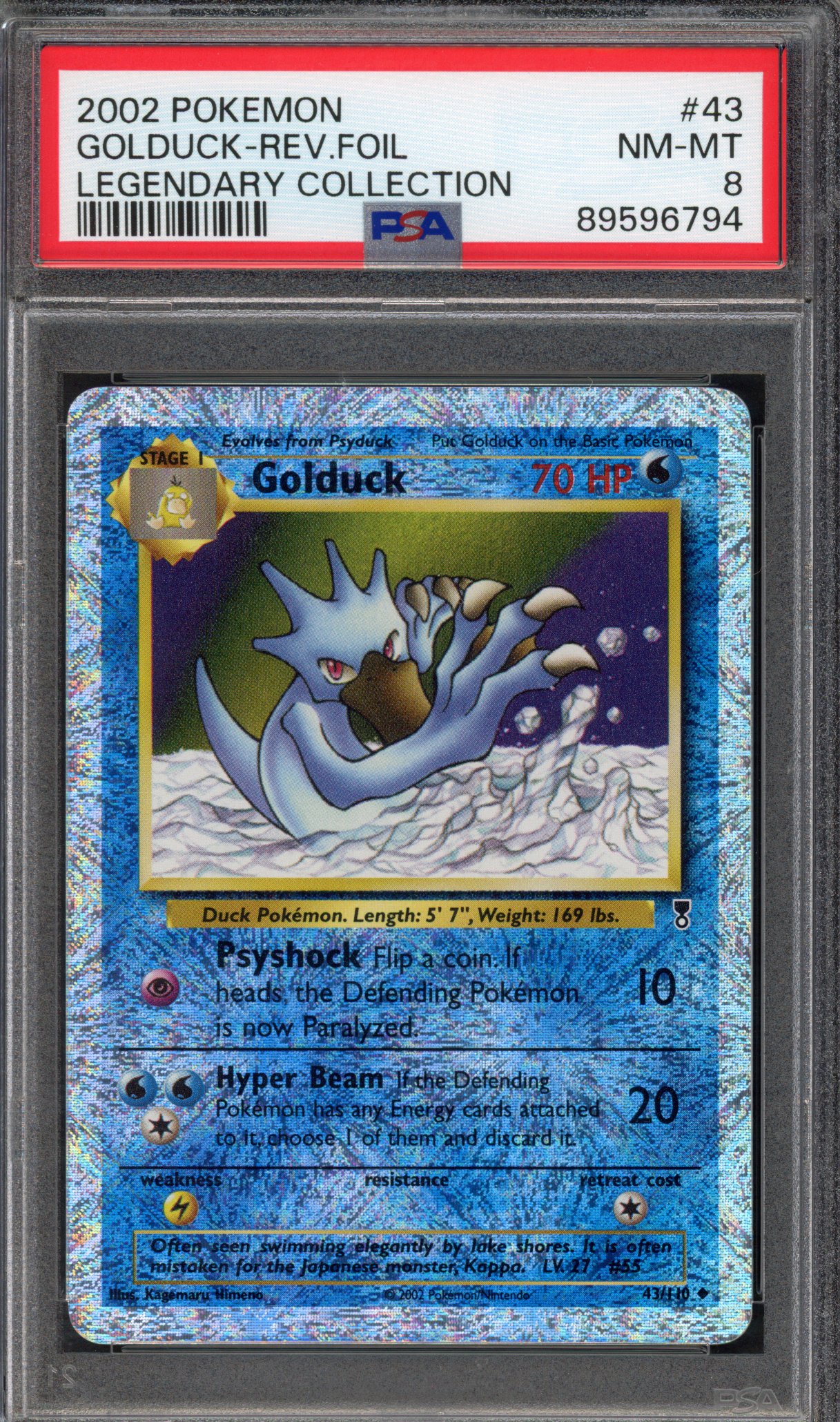 Pokémon TCG PSA 8 Golduck 43 Reverse Foil, Legendary Collection