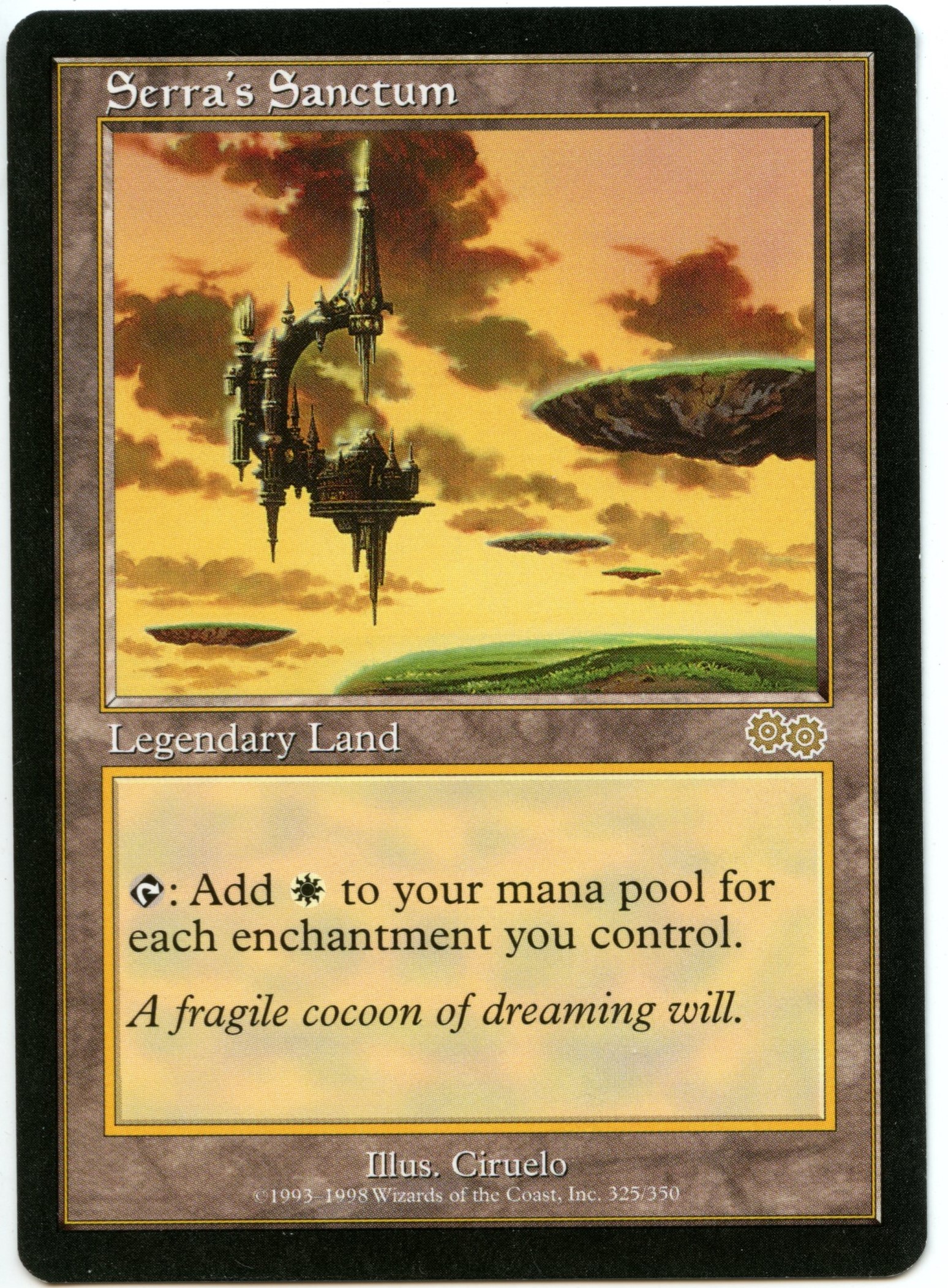 Magic The Gathering  - Serra's Sanctum  - Urza's Saga - Near Mint 