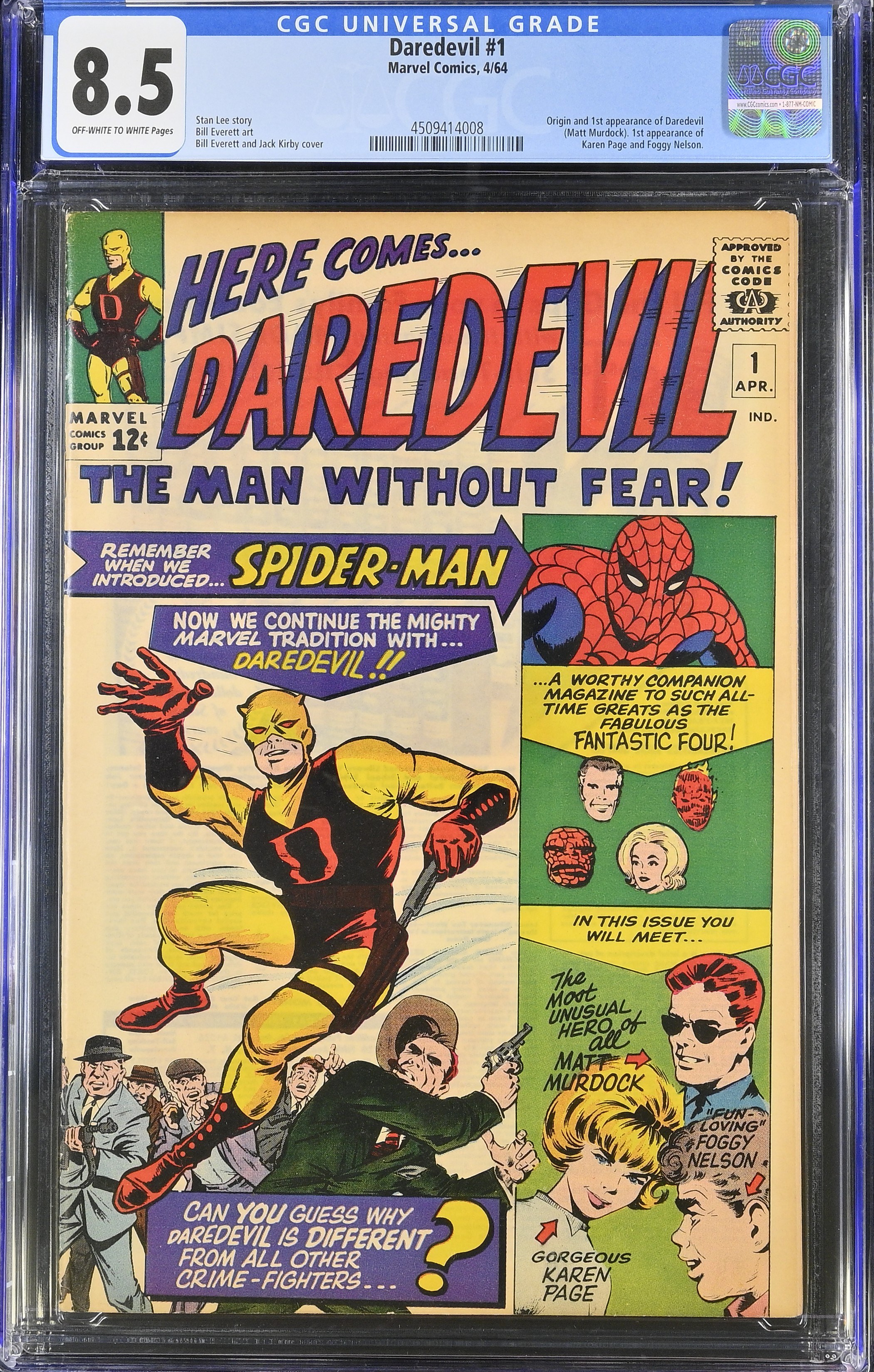 Daredevil #1 (Marvel Comics 1964) CGC 8.5 First Daredevil