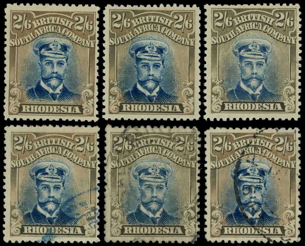 1918-21 2/6d Head Die IIIB, perf 14, toned...