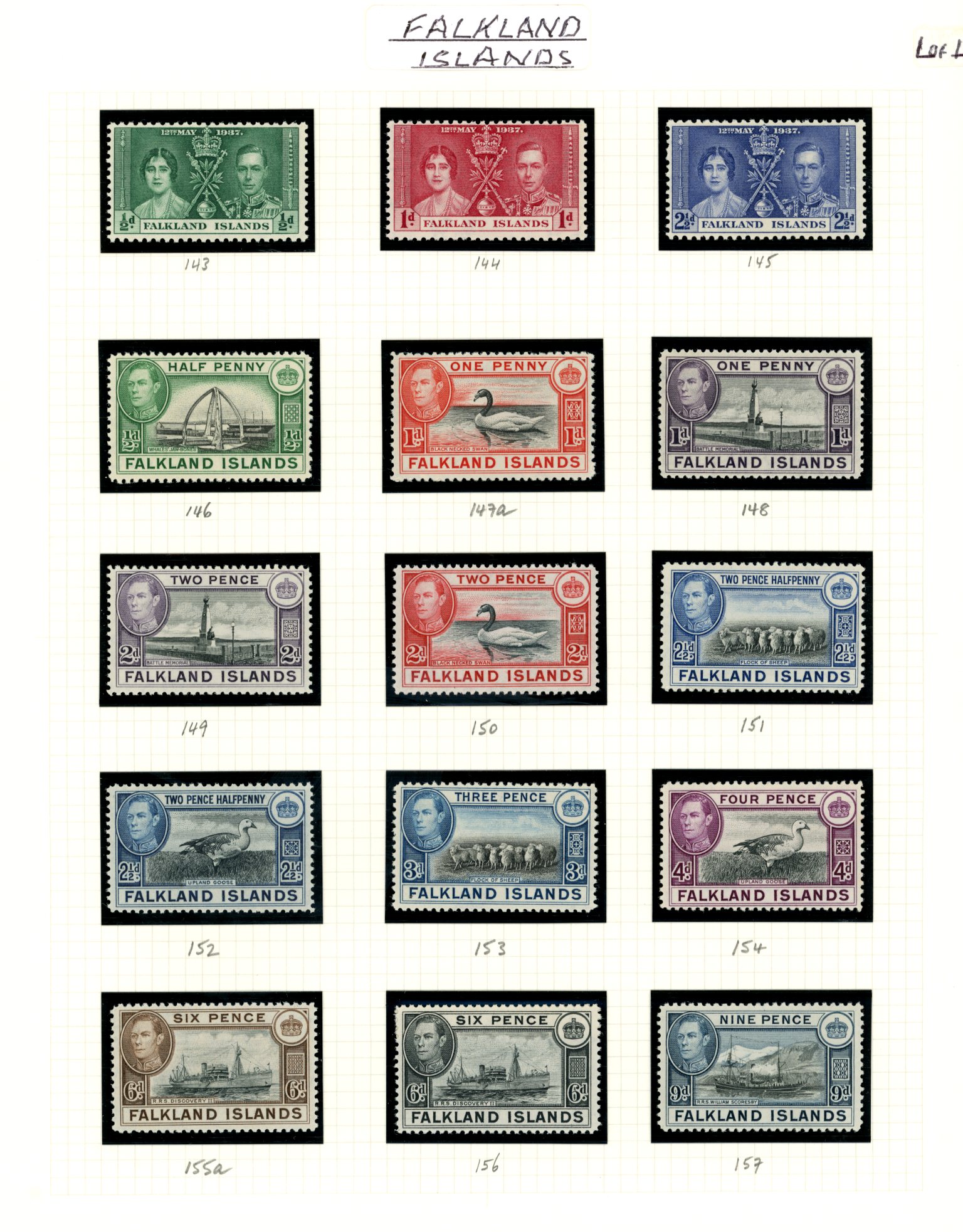 1937-51 mint collection (43 Falklands,...