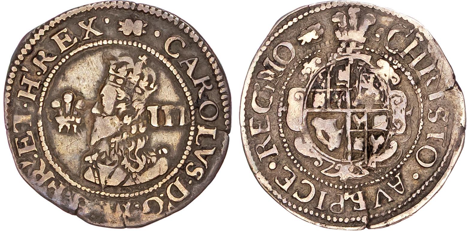 Charles I (1625-1649), AR Threepence, Aberystwyth mint (1638/9-42), mm. book. 