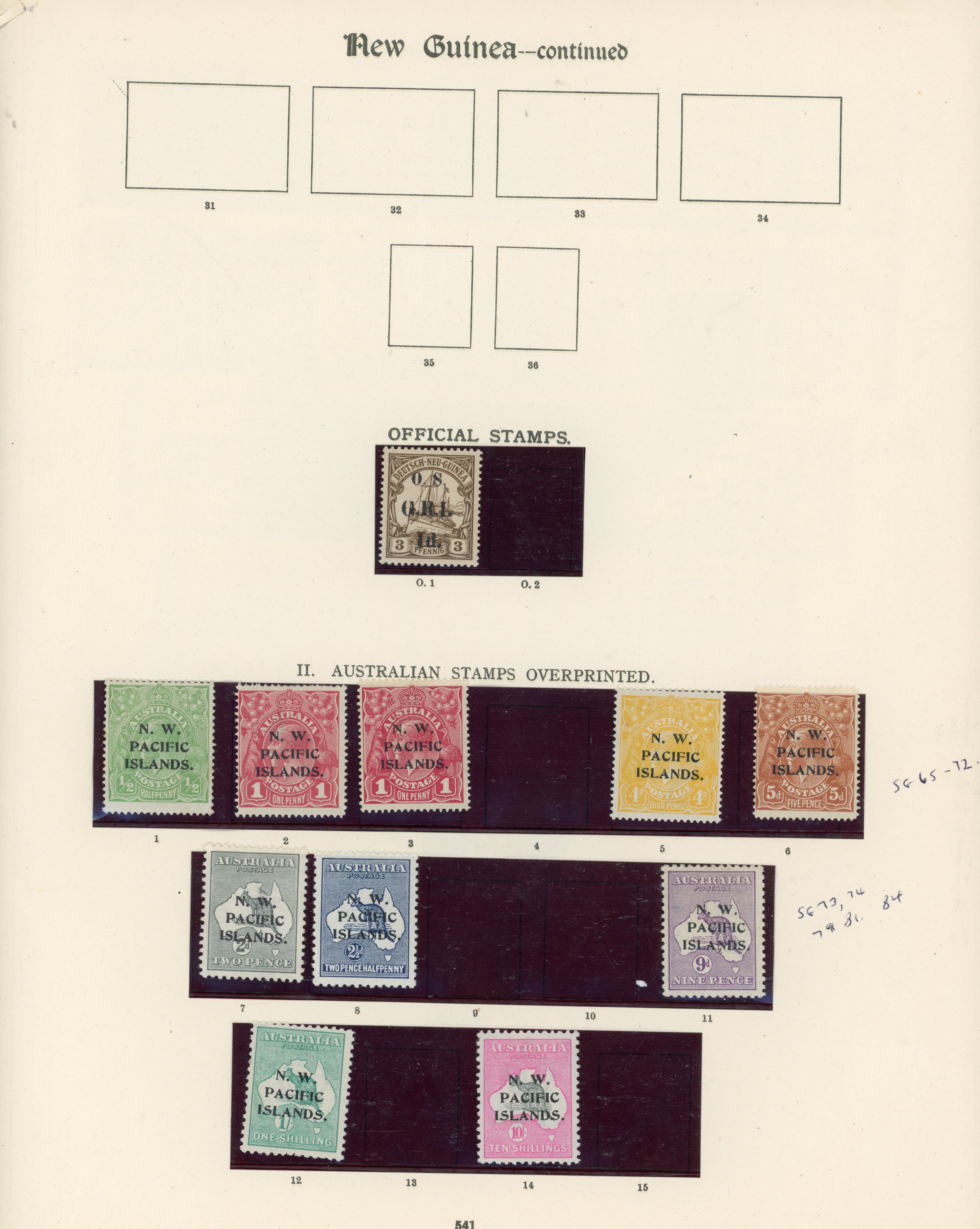 New Guinea 1915-8 mint selection
