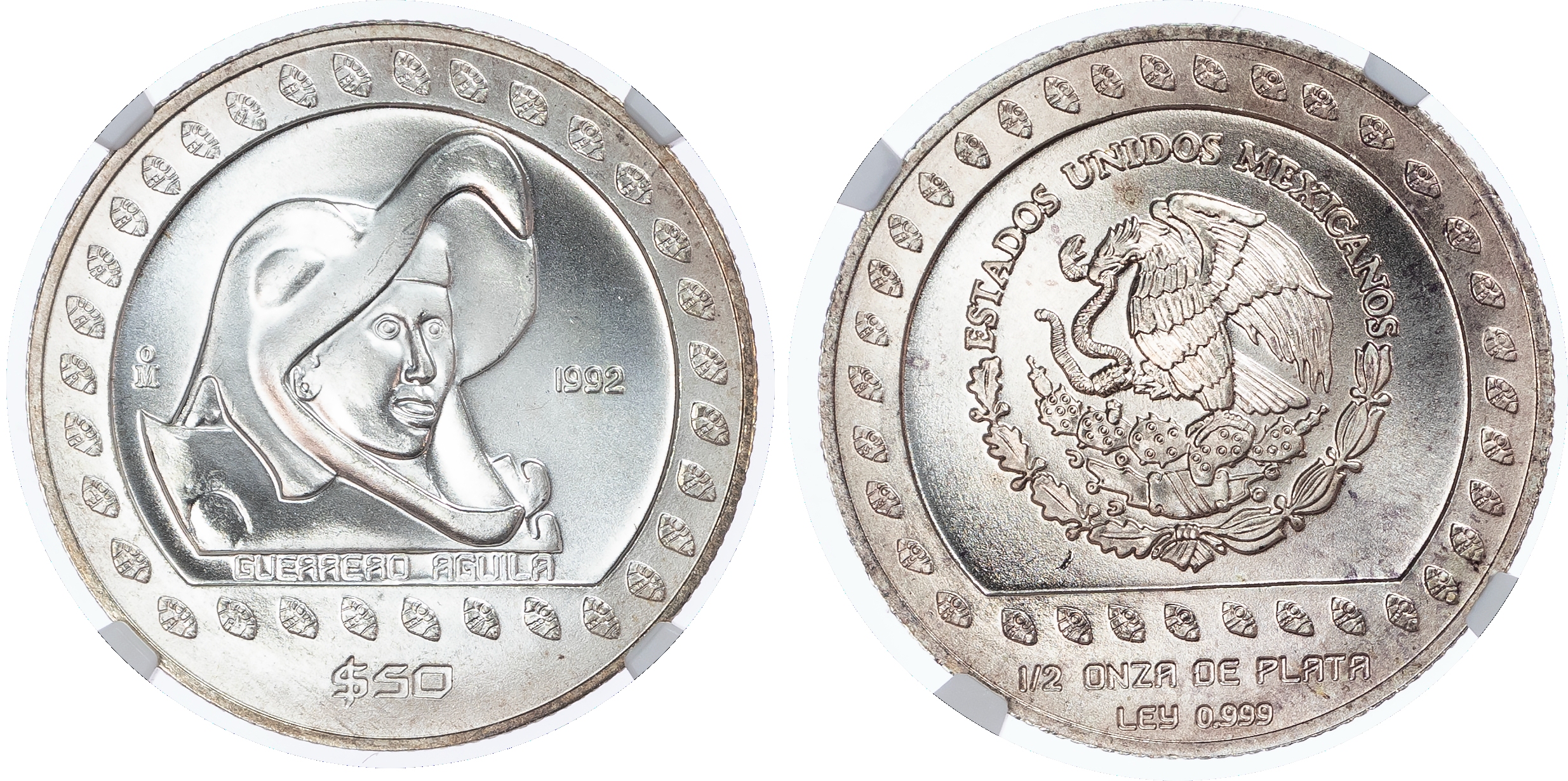 Mexico, United States of. Guerrero Aguila AR 50 Pesos. 1992 Mo. 