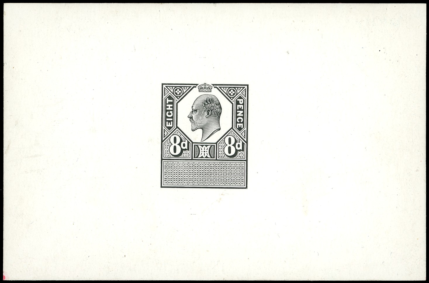 Unappropriated Dies: c.1902 8d die proof in black...