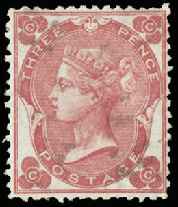 Great Britain 1862 3d Rose Pl.3 (Unofficial line perf 14). Very fine and fresh unused o.g. example of this rare pe…