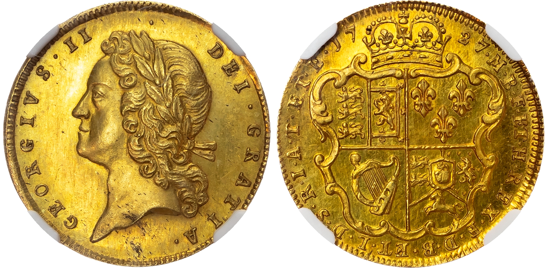 George II (1727-60), Proof Guinea, 1727 - NGC PF65 - Finest Certified