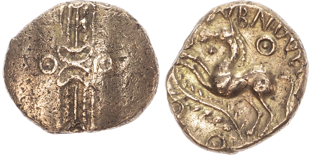 Trinovantes & Catuvellauni, Dubnovellaunos (c. 25 BC – AD 5) AV Stater, ‘Dubnovellaunos Branch’ type, 5.29g. 