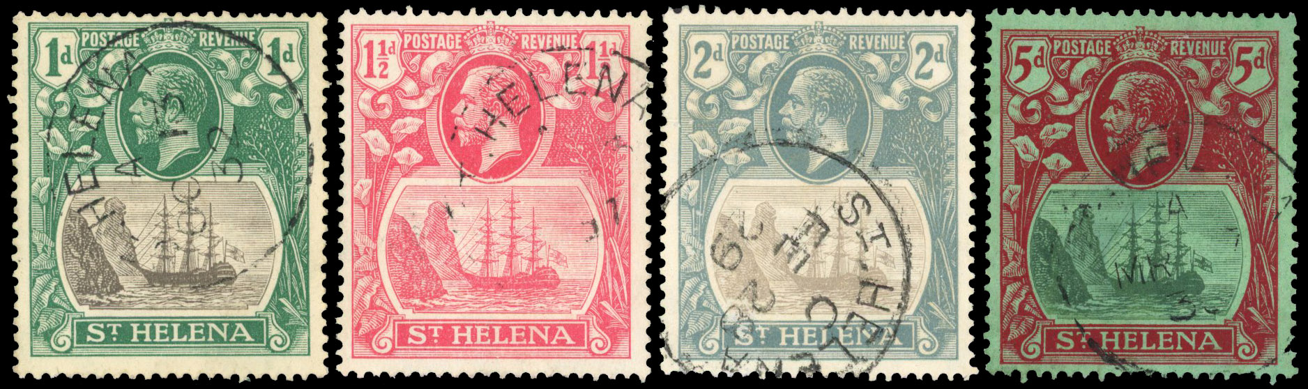 St Helena SG 98c-101c used