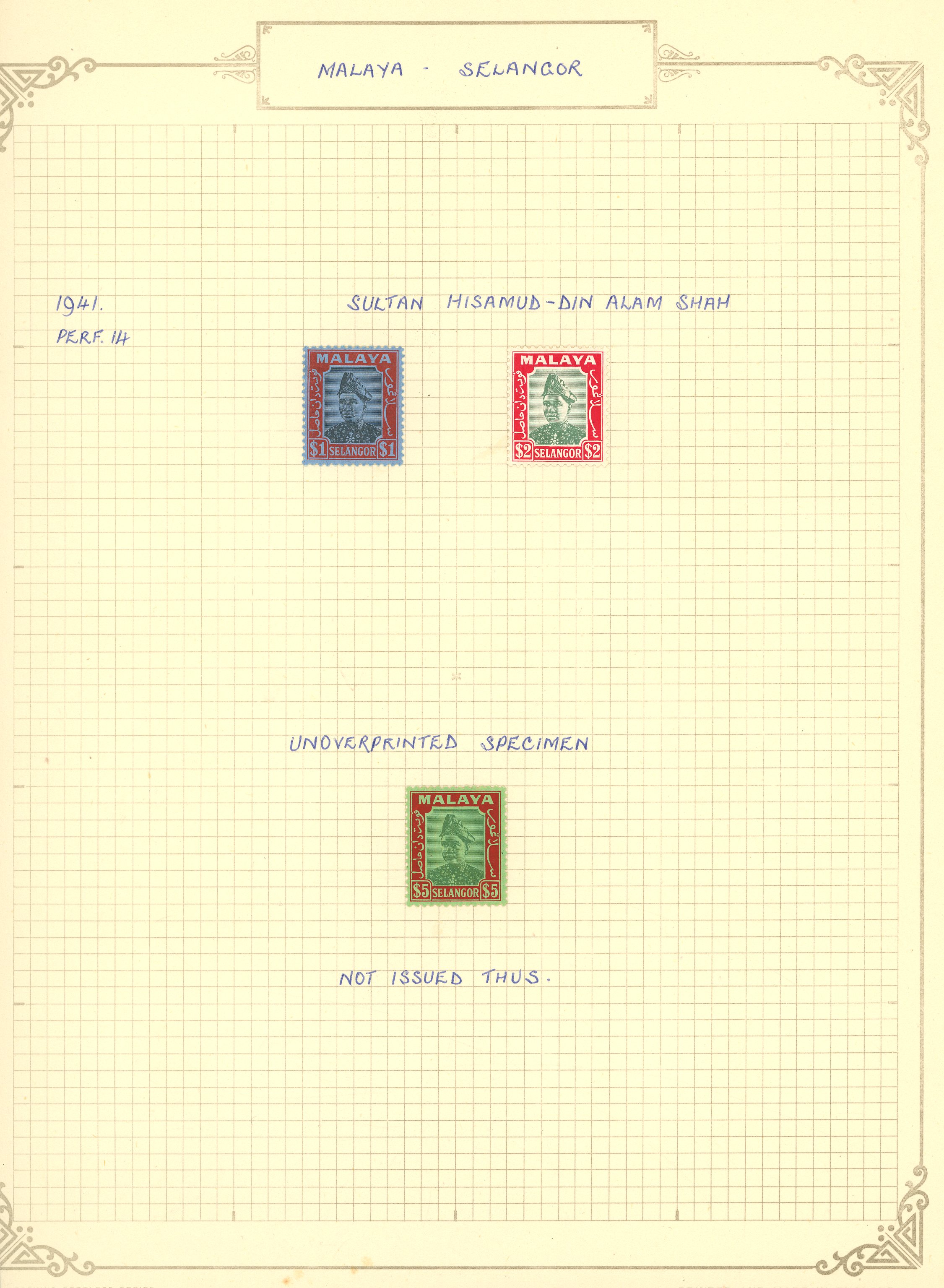 Malaya Selangor 1935-55 definitives mint