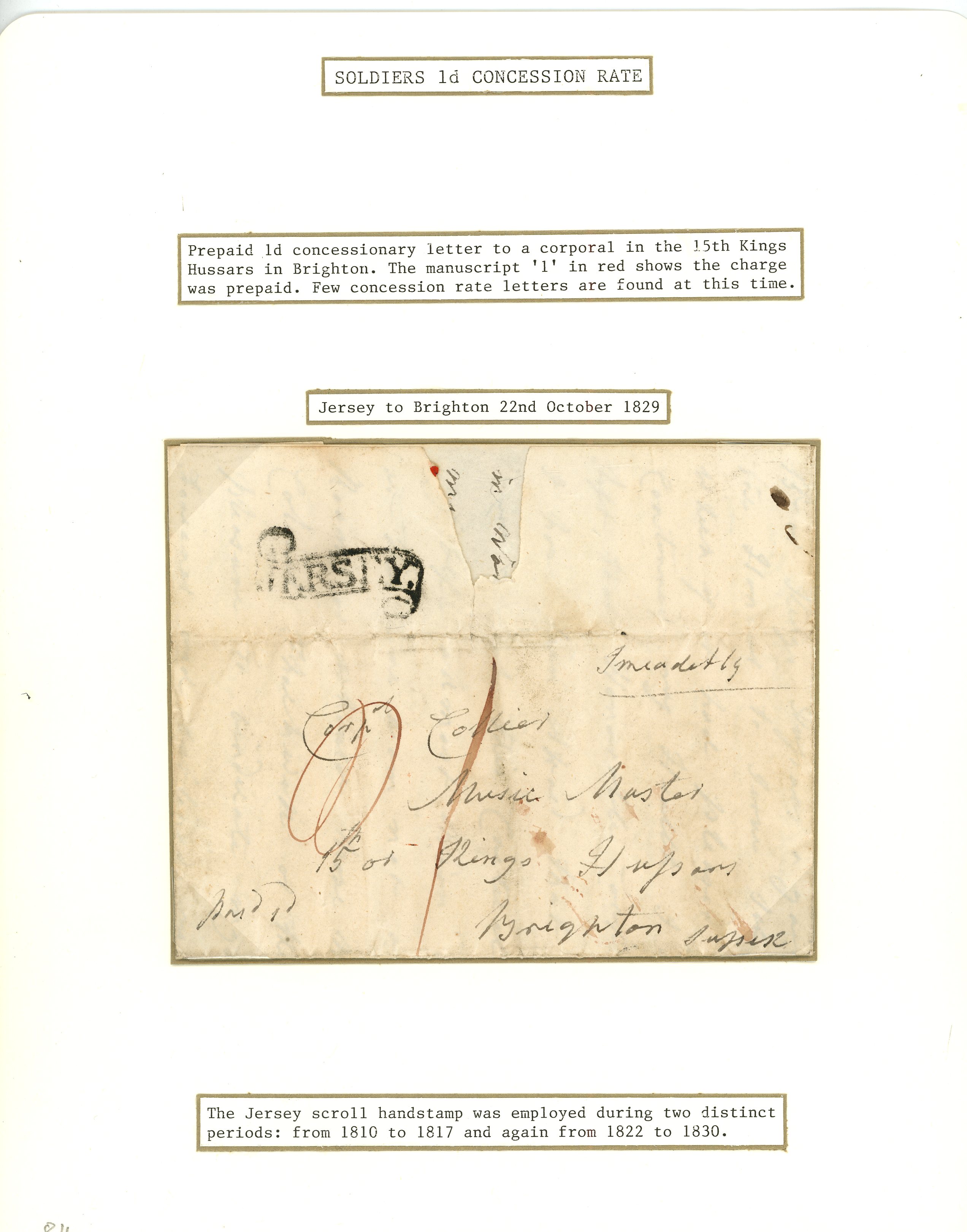 1829 (22nd October) entire Jersey to Brighton.