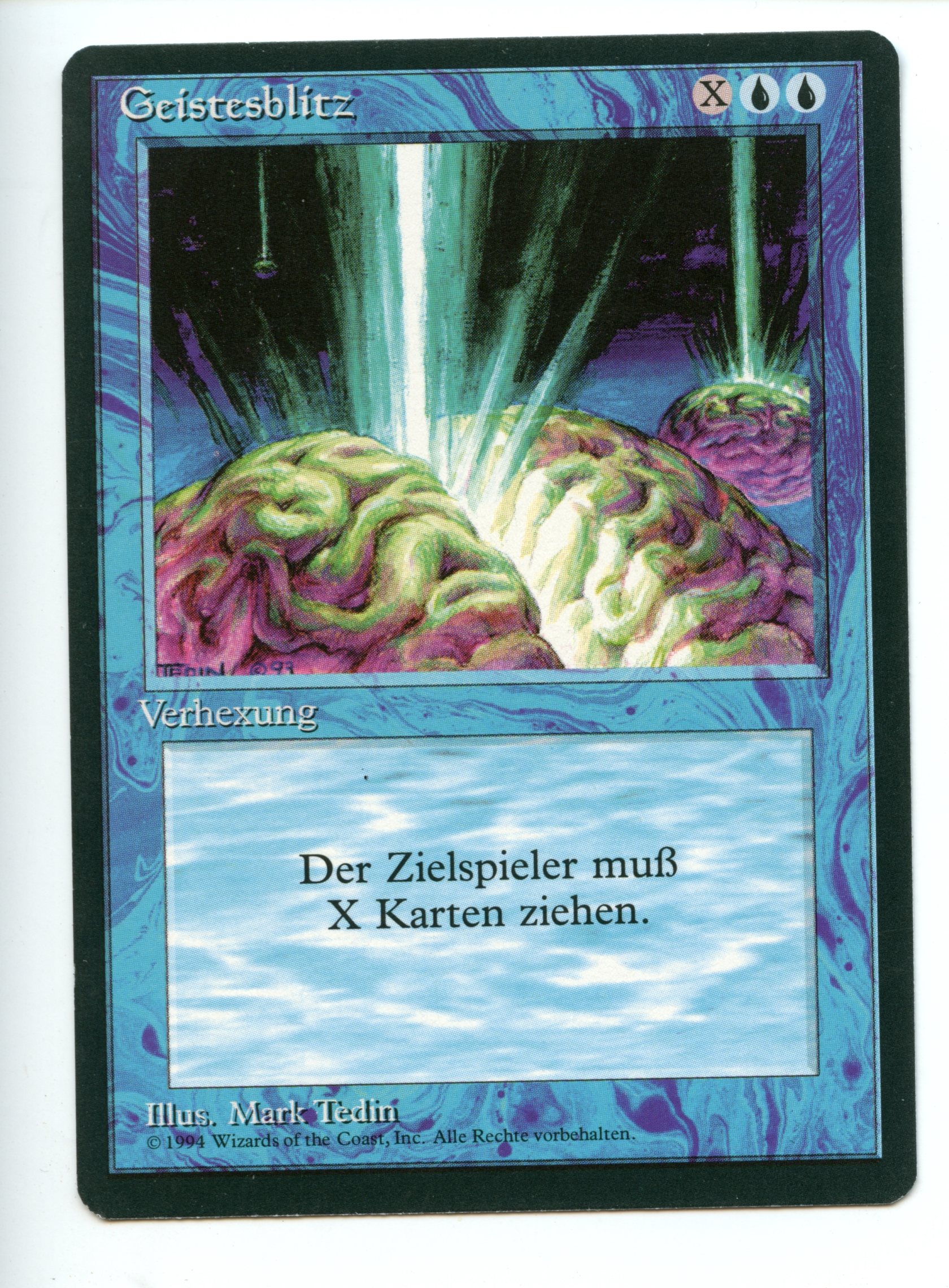 Magic the Gathering - Braingeyser German Language - Foreign Black Boardered - Near Mint