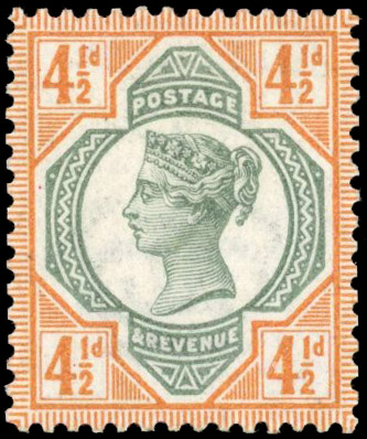 GB SG 206 1899 Jubilee 4½d Colour Trial