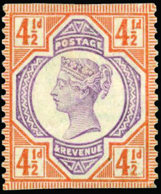 GB SG 206 1899 Jubilee 4½d Colour Trial