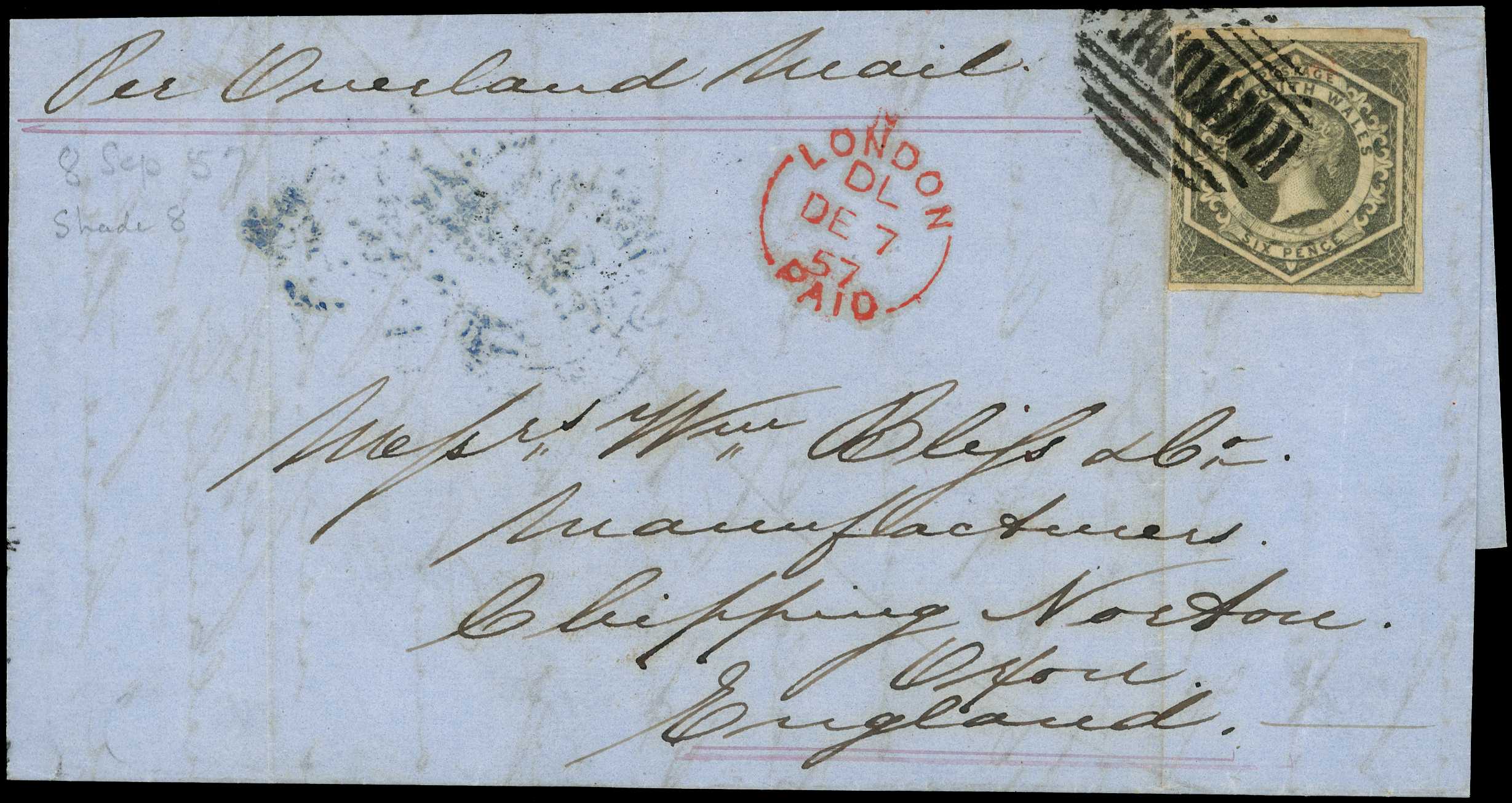 New South Wales: 1857 entire letter from...