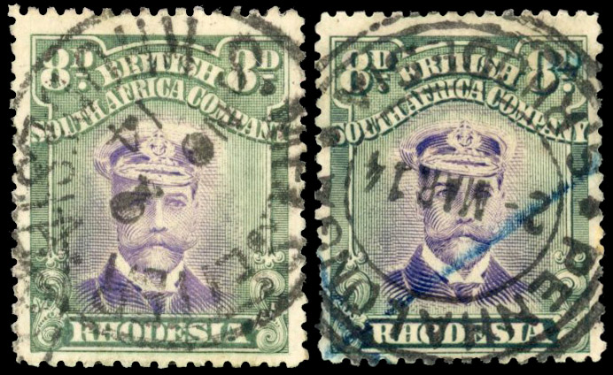 Rhodesia 8d SG 246 two used examples