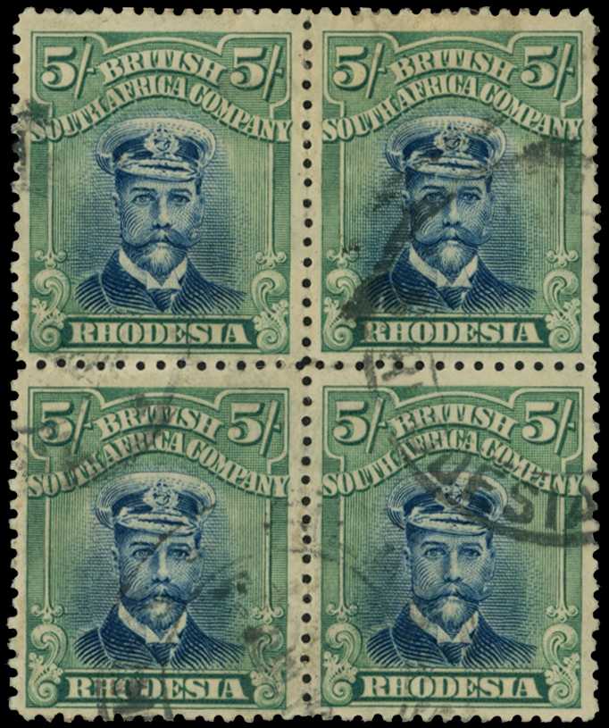 1918-21 5/- Head Die IIIB, perf 14, toned...