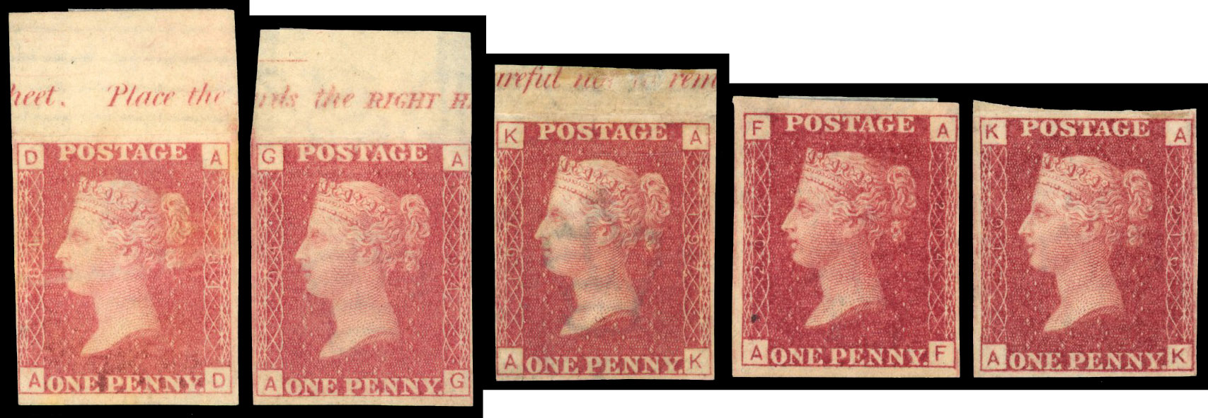 GB 1864 1d imprimatur group SG 43