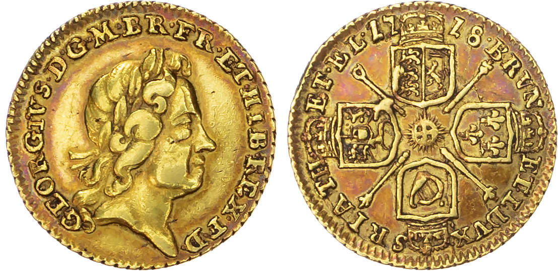 George I (1714-1727), Quarter Guinea, 1718.