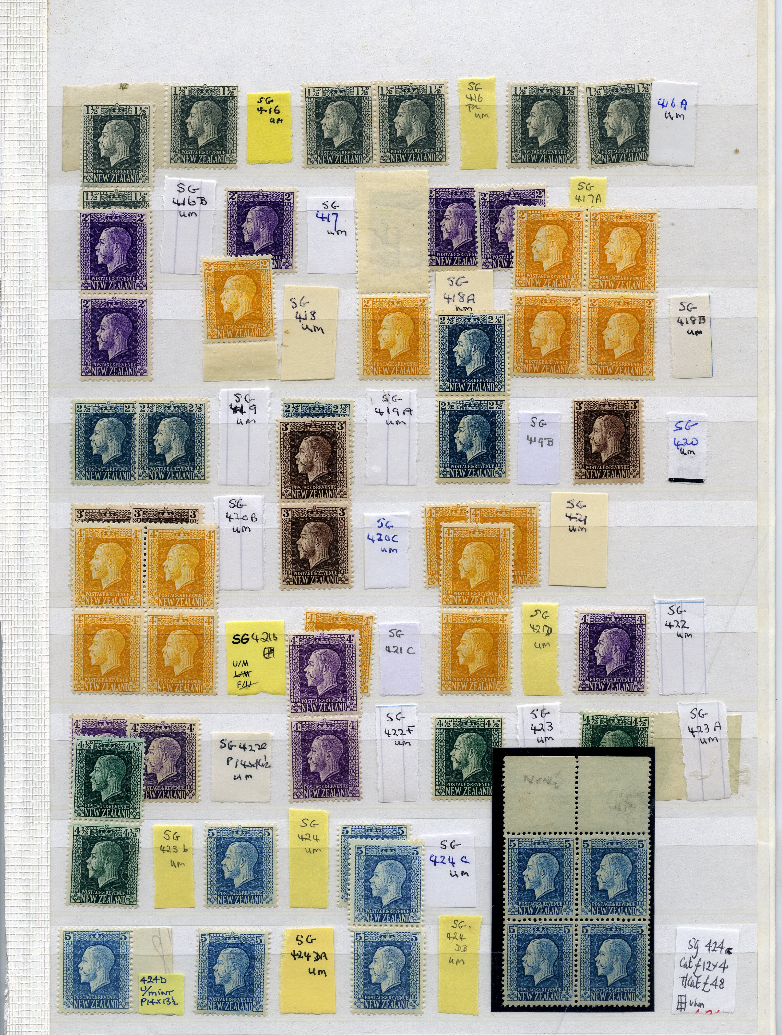 1915-30 mint collection (85) on two sides of...