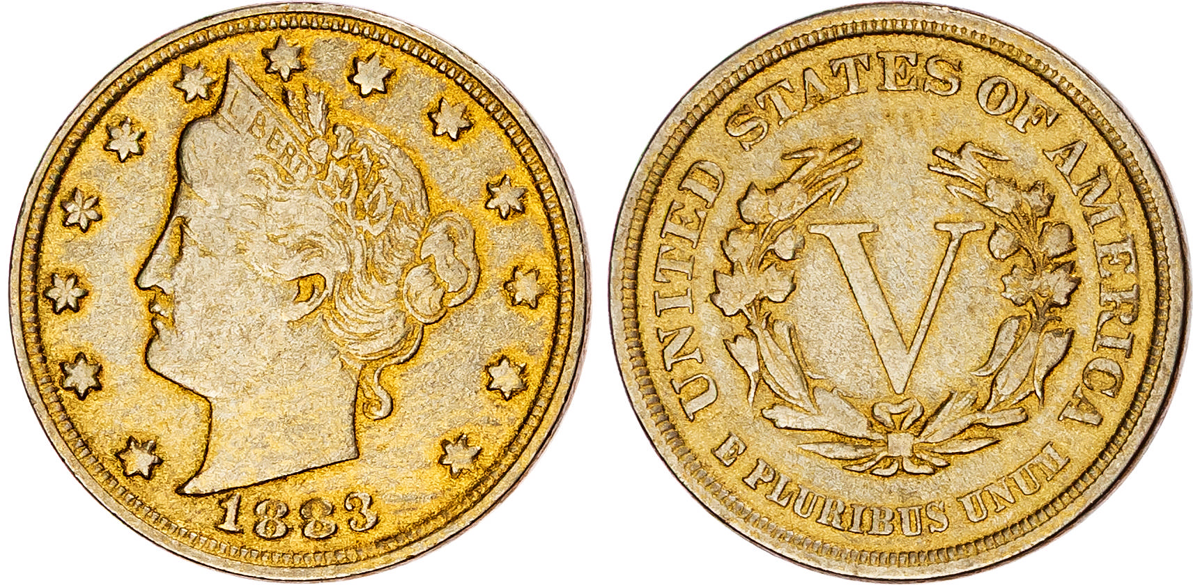 USA, imitation of Racketeer’s Nickel, 1883